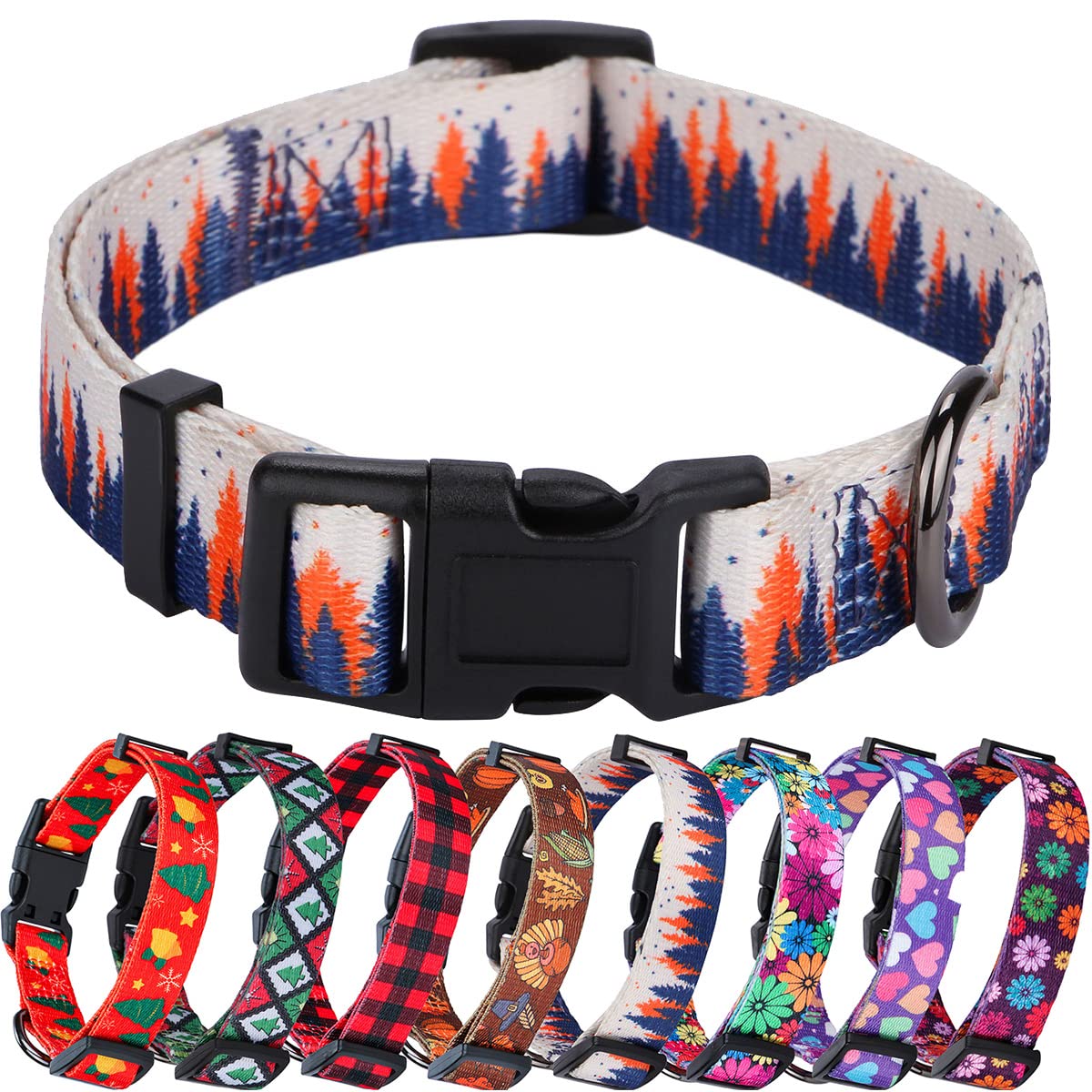Rhea Rose Dog Collar, Forest Collar (Forests, L)
