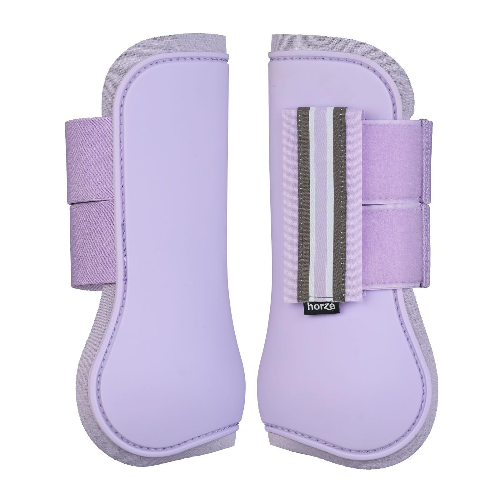 Horze Adepto Open Front Tendon Boots | Durable Shell With Neoprene Lining - Languid Lavender Purple - Horse