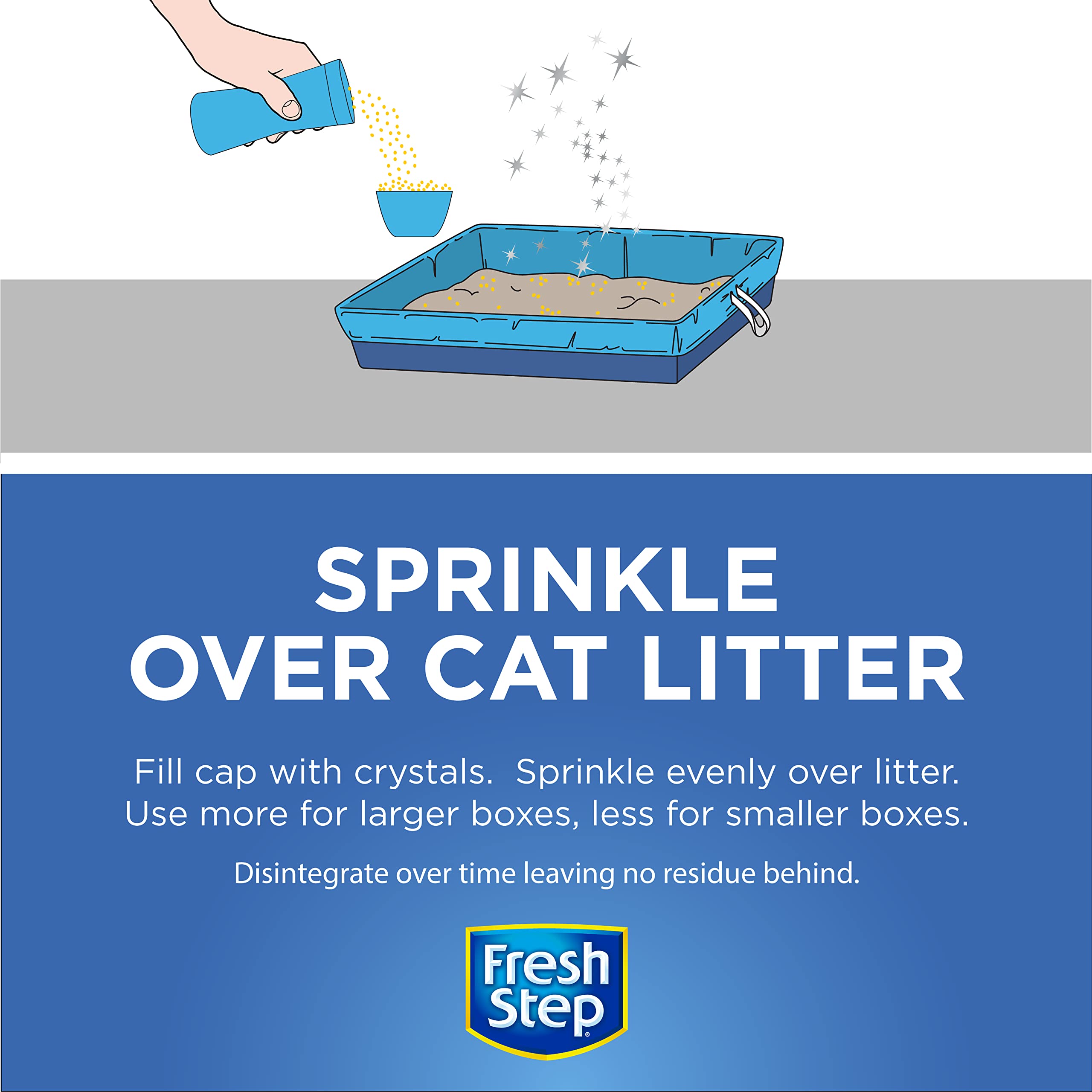 Fresh Step Cat Litter Crystals In Summer Breeze Scent | Cat Litter Box Deodorizer | Combats Cat Odors And Neutralizes Smells To Keep Your Home Clean, 15 Ounces - 3 Pack (Packaging May Vary)