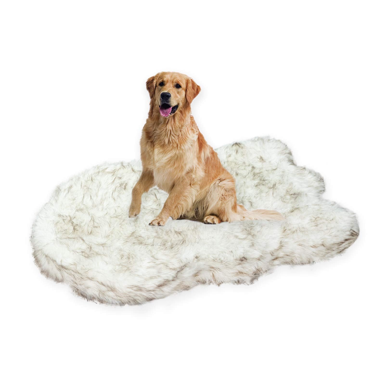 Laifug Luxury Faux Fur Dog Bed - 5-Inch Thick Grade Ultra Soft Memory Foam With Removable Faux Fur Cover, Waterproof Liner (Gray