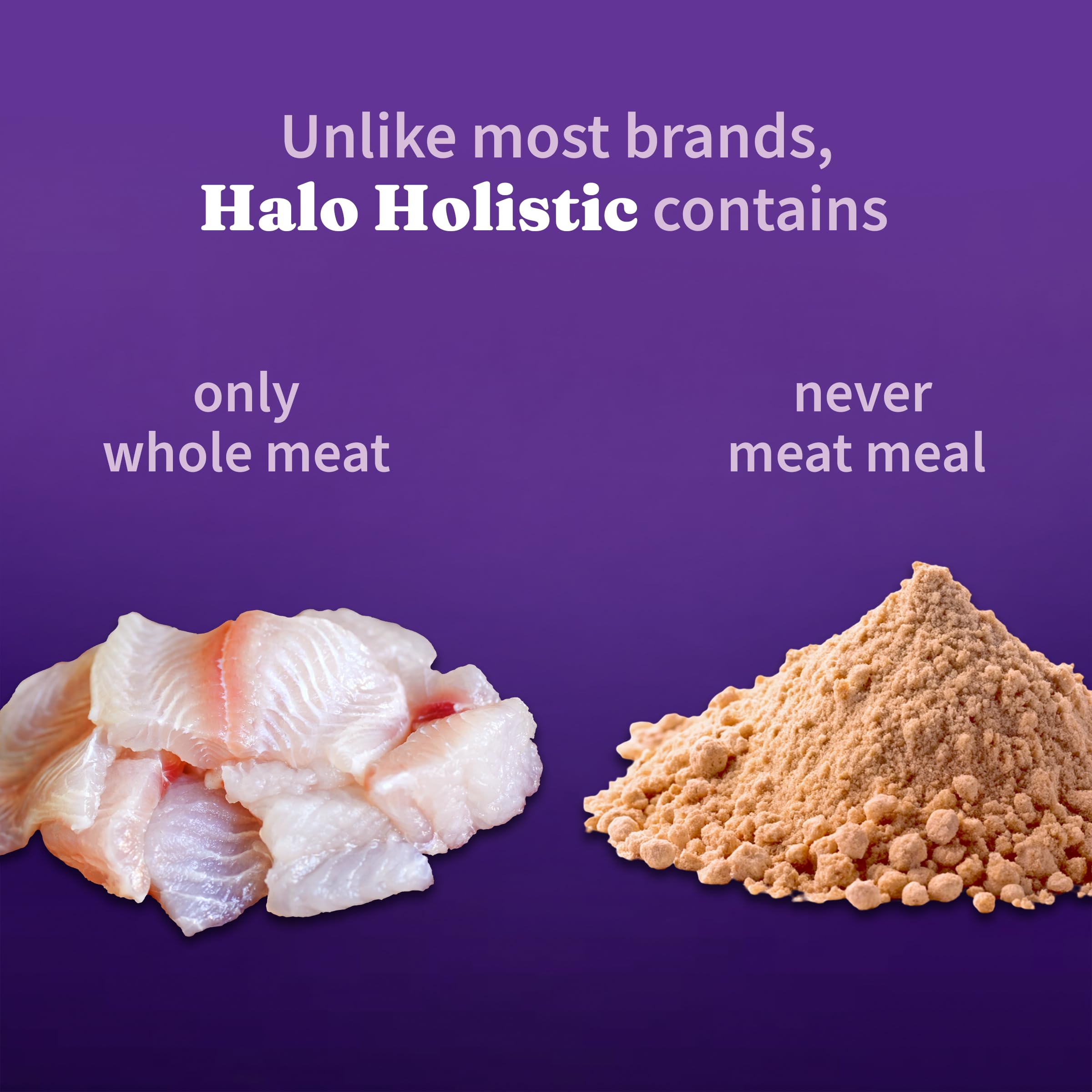 Halo Holistic Cat Food Wild Caught Salmon & Whitefish Formula, Healthy Grains Dry Cat Food, For Sensitive Stomach Support, Kibbl