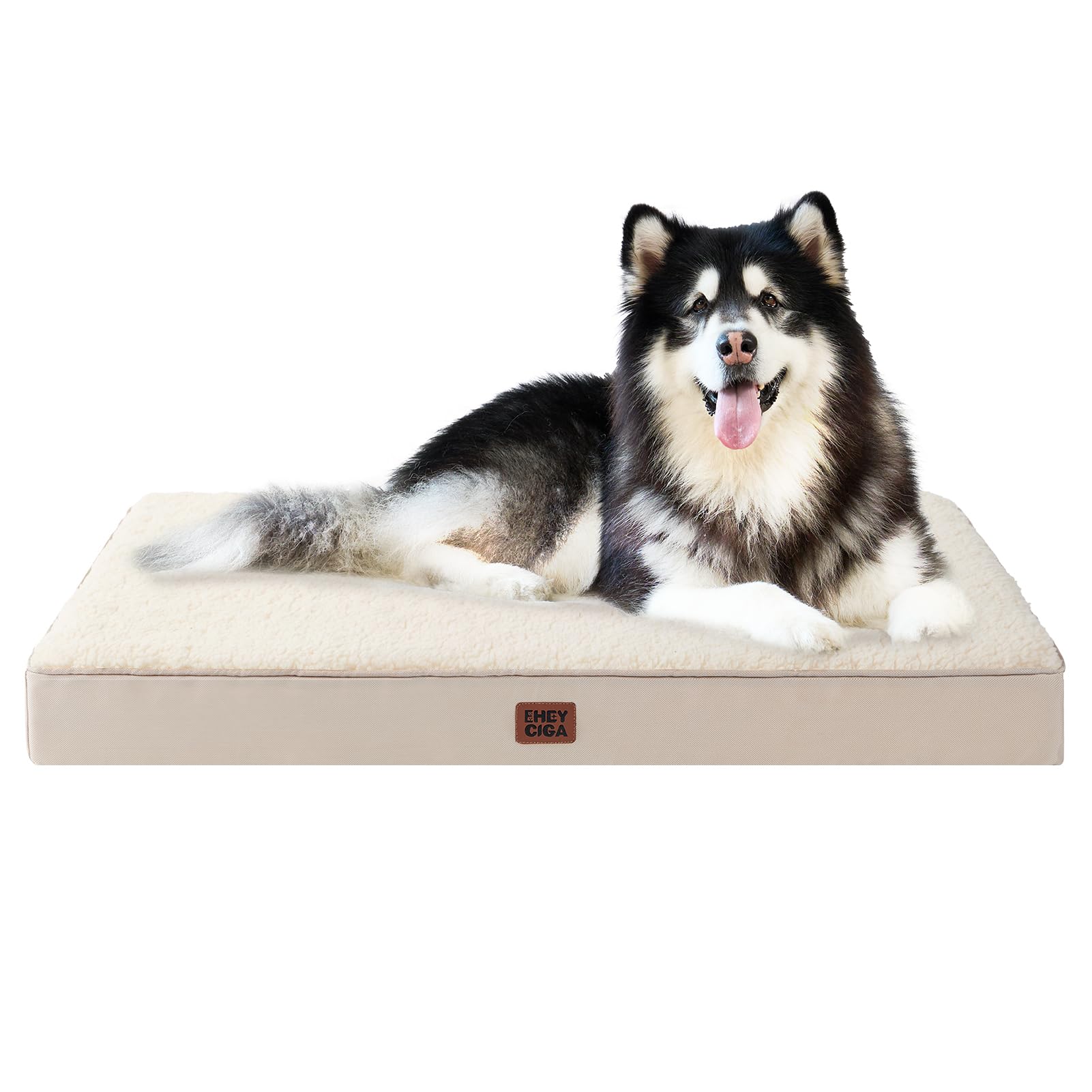EHEYCIGA Orthopedic XXL Dog Beds for Jumbo Dogs with Removable Washable Cover,Camel, 50x36
