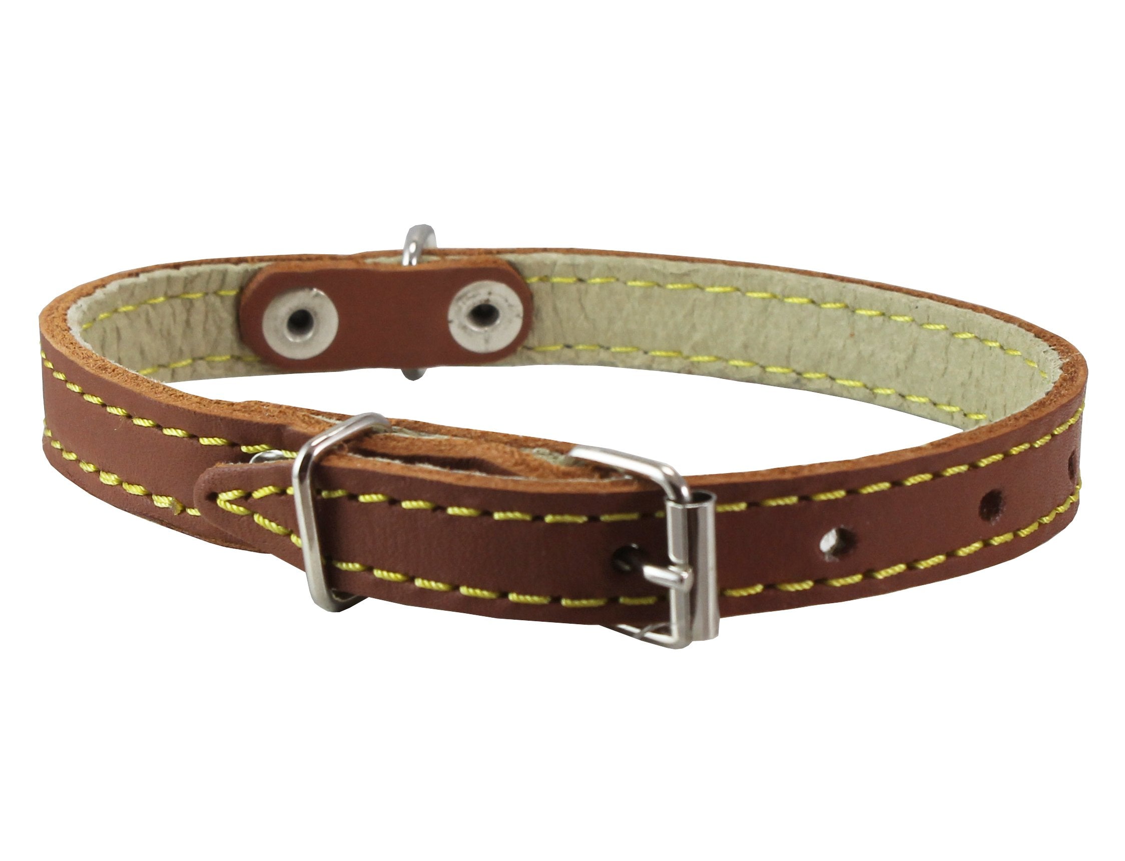 Genuine Leather Dog Collar 9.5''-13'' Neck Size, 1/2'' Wide Chihuahua, Puppies