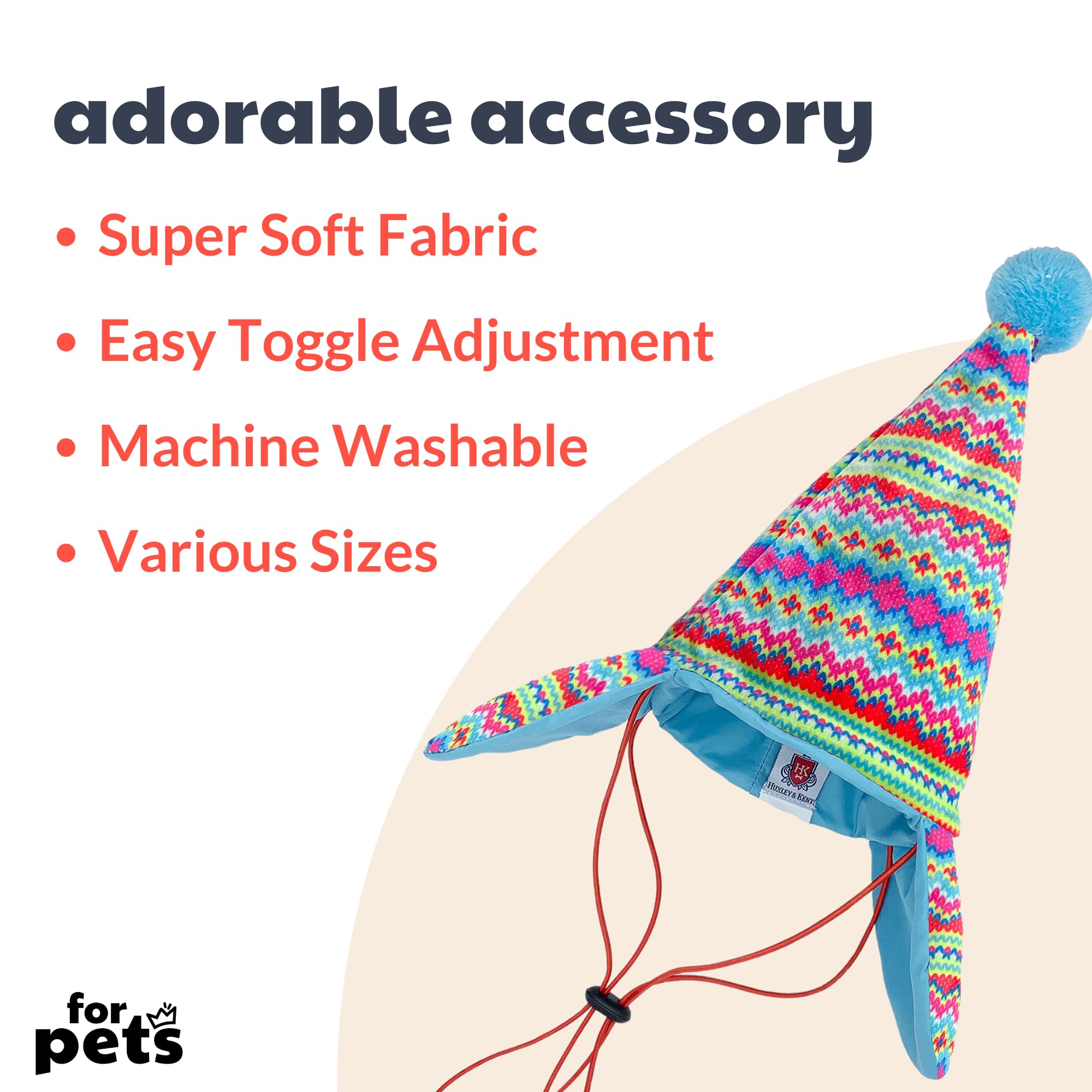 Huxley & Kent Pet Hat | Toboggan Fairisle (Medium) | Fun Christmas Holiday Hat For Dogs/Cats | Cute, Comfortable And Fun | Snugf