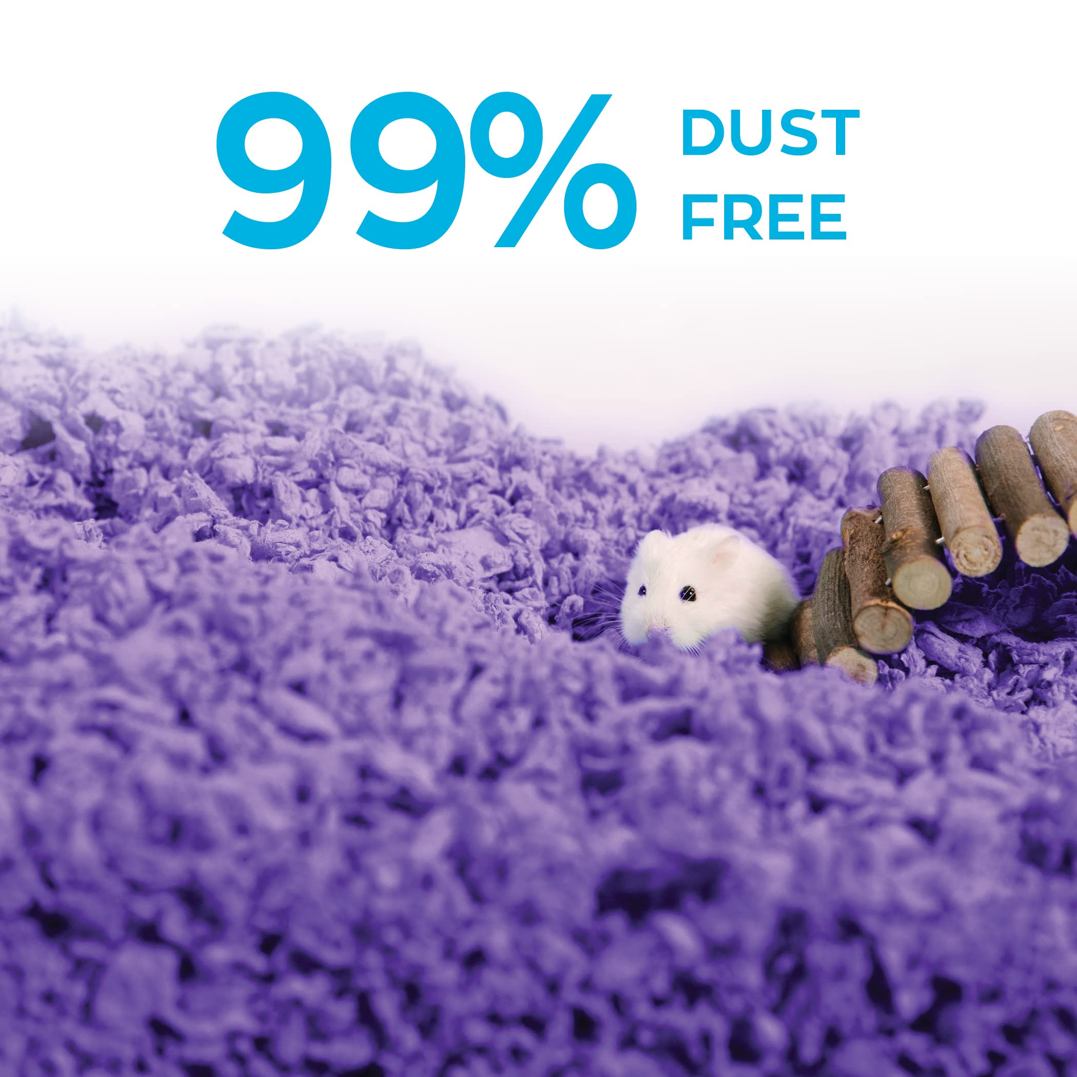 Carefresh 99% Dust-Free Playful Purple Natural Paper Small Pet Bedding With Odor Control, 50 L