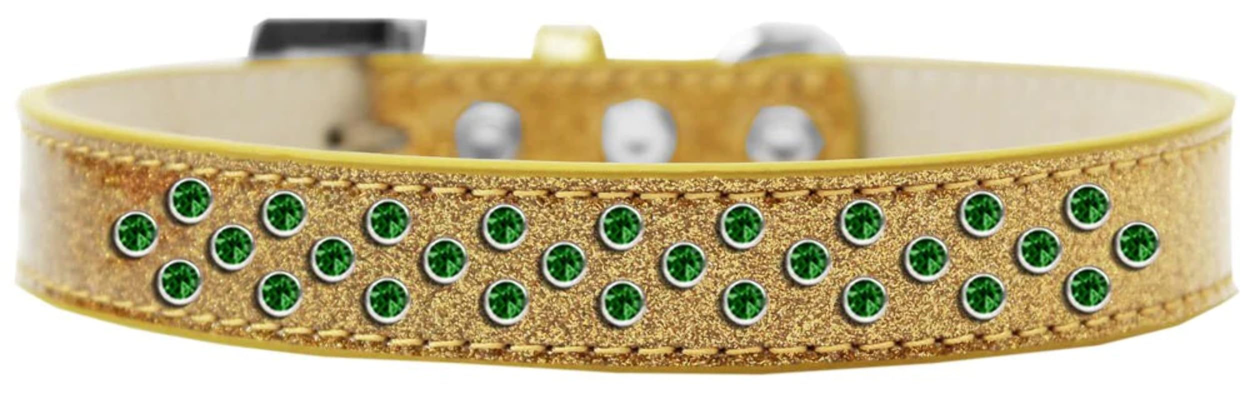 Dog, Puppy & Pet Ice Cream Collar, Emerald Green Crystal Rimsets Sprinkles Orange 12