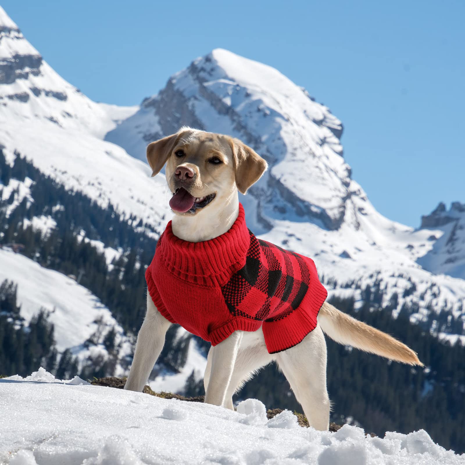 Qbleev Dog Sweaters For Medium Dogs, Dog Christmas Sweaters Puppy Sweaters Pullover Dog Sweater Dress Warm Winter Turtleneck Pet
