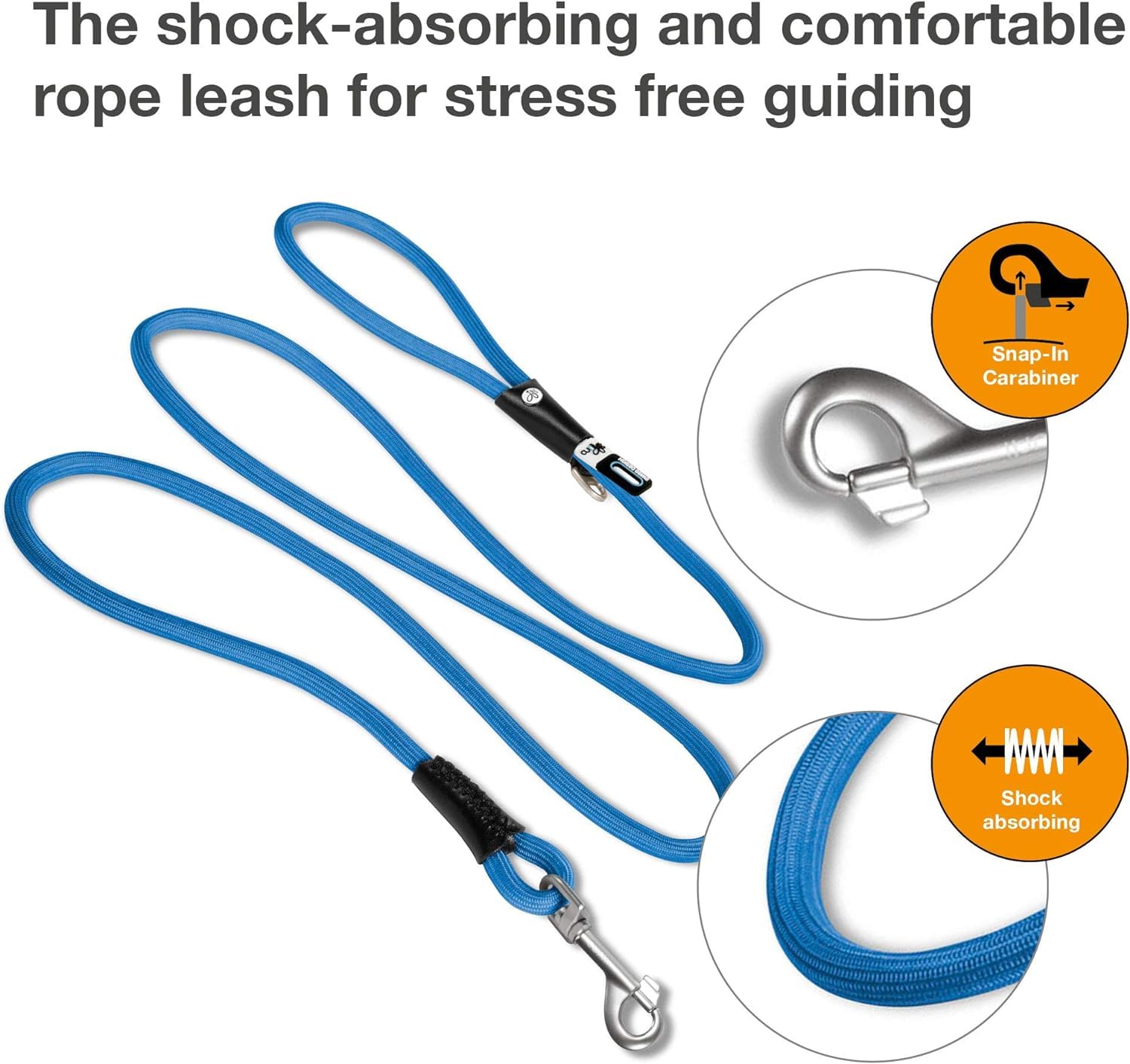 Stretch Comfort Leash Blue L