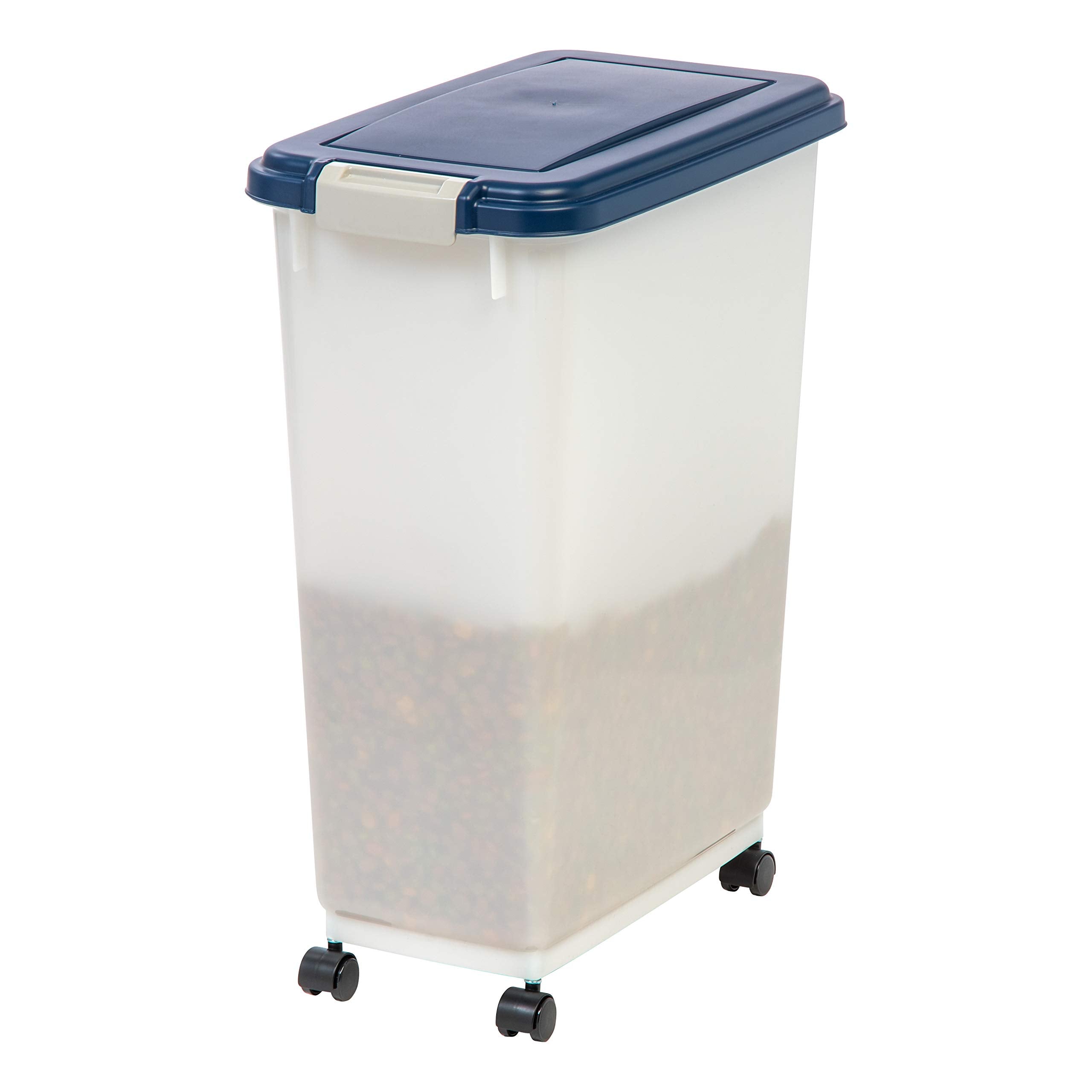 IRIS USA Airtight Dog Food Storage Container, Up to 38 lbs, Attachable Wheels, For Dog Cat Bird and Other Pet Food Storage Bin,