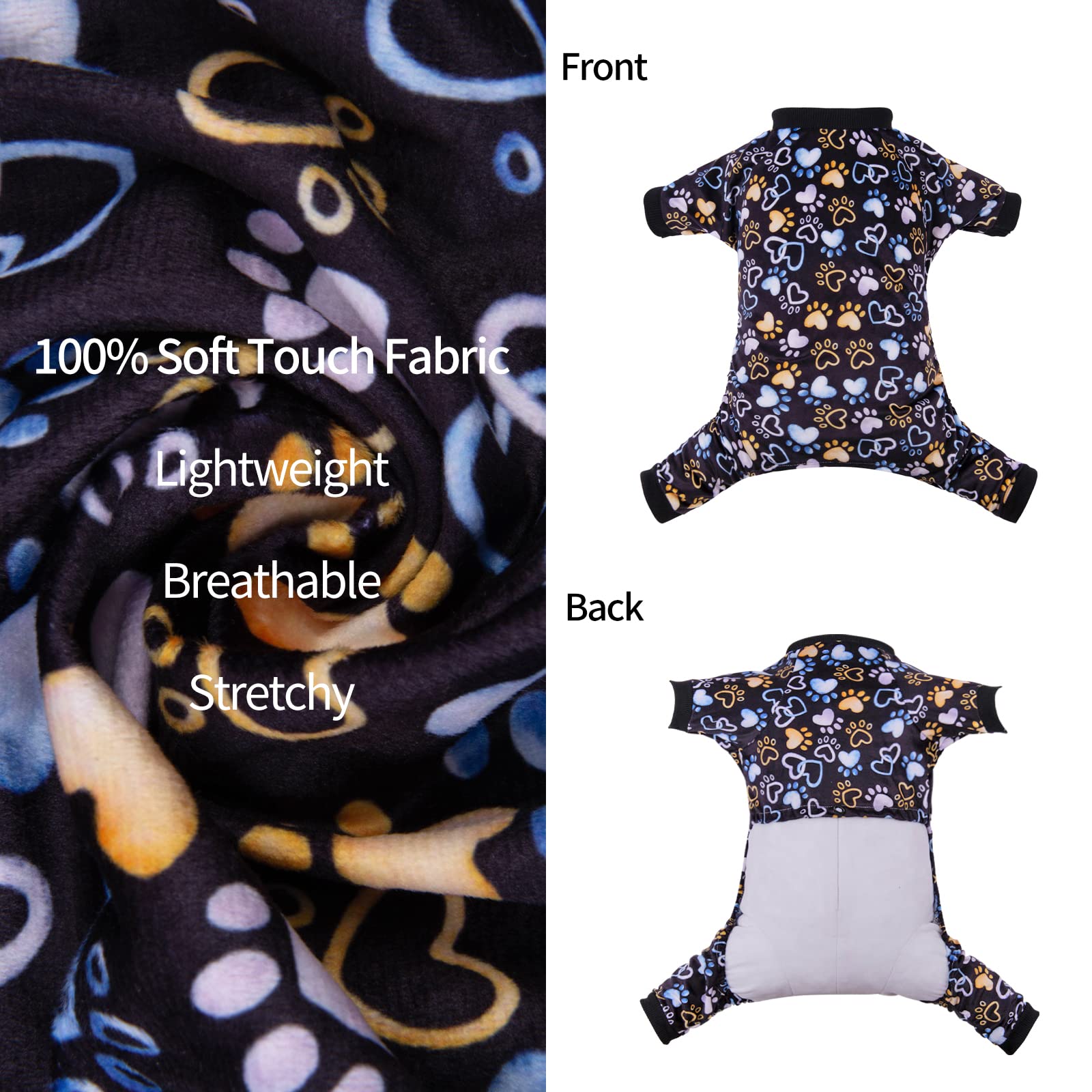 Cutebone Footprints Of Love Dog Pajamas Soft Puppy Pjs For Small Dogs P220M