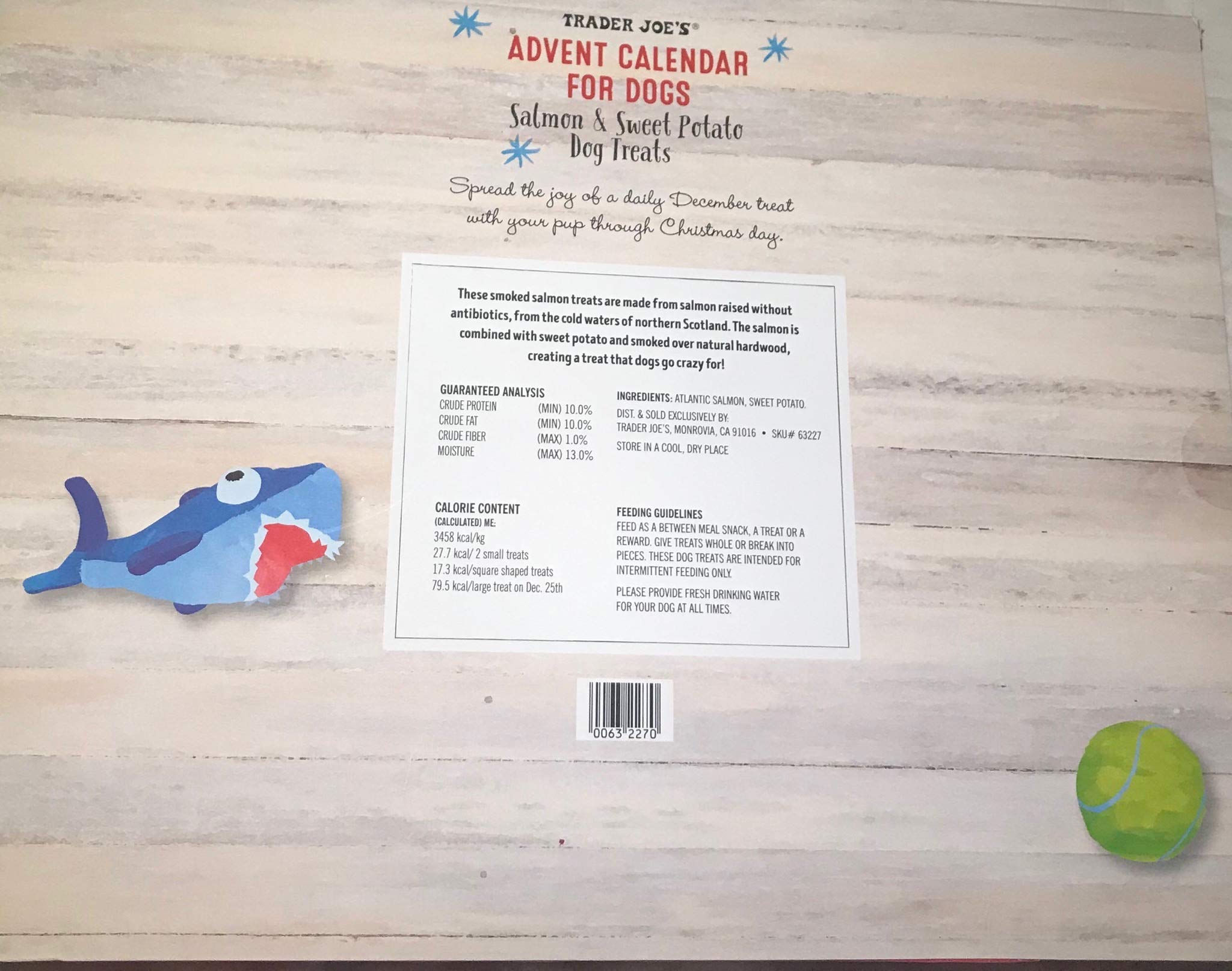Trader Joes Advent Calendar for Dogs with Treats- Holiday 2019-For Pets-Healthy
