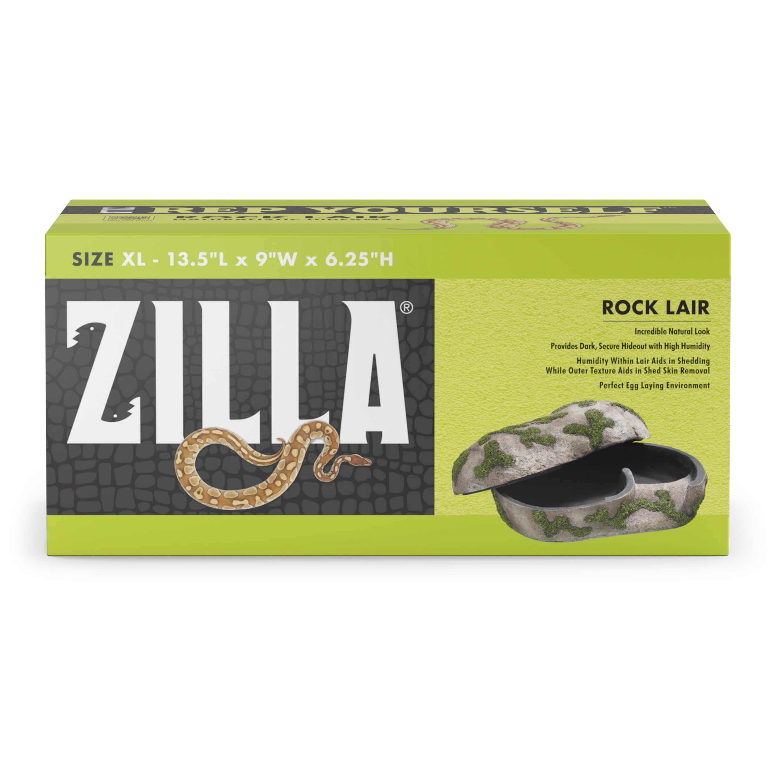 Zilla Pet Terrarium Rock Lair, X-Large, Brown Plastic, Model 100540559