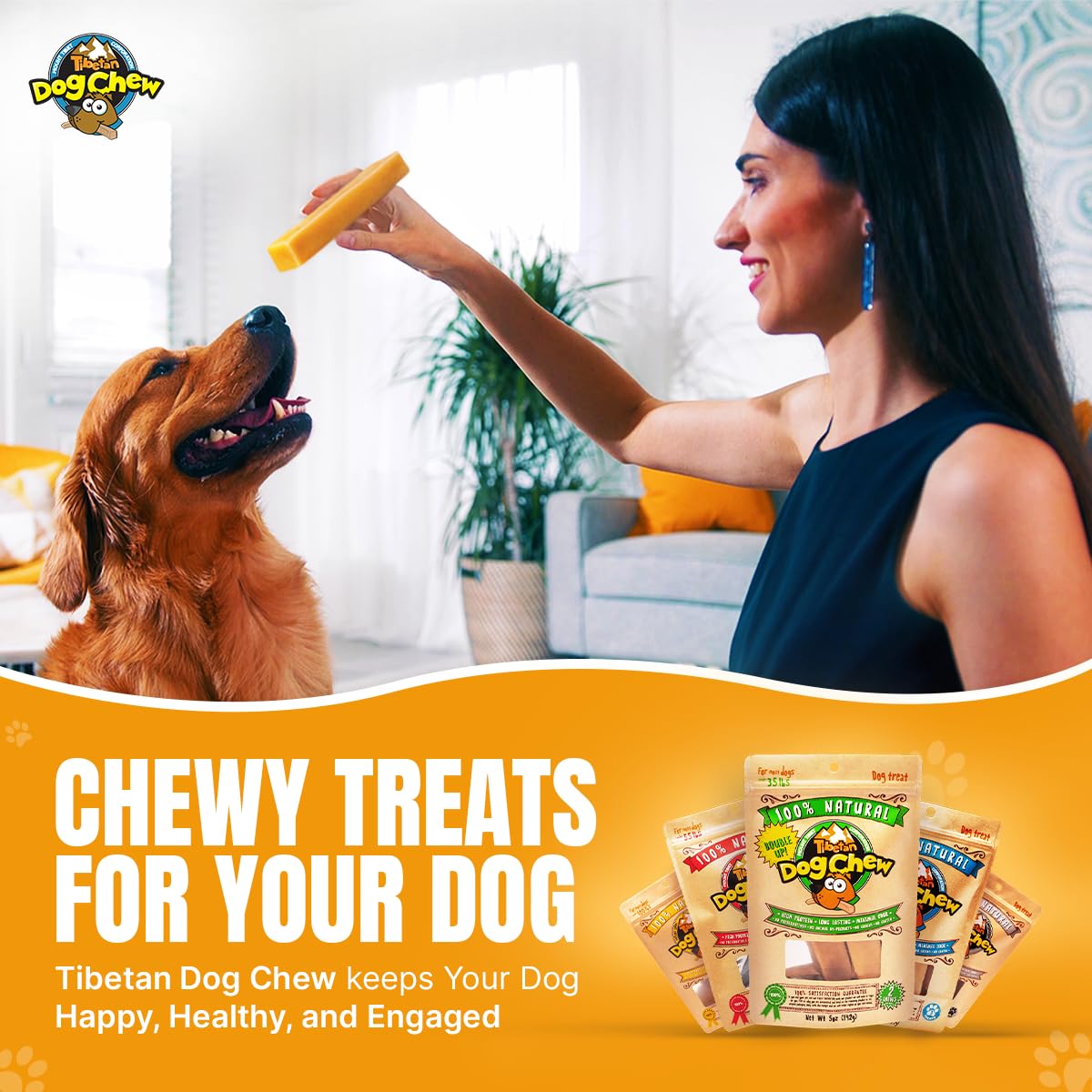 Tibetan Dog Chew Yak Cheese Sticks - Natural Treats for Extra Large Dogs, Long-Lasting, Easy Digest, Perfect for Aggressive Chew