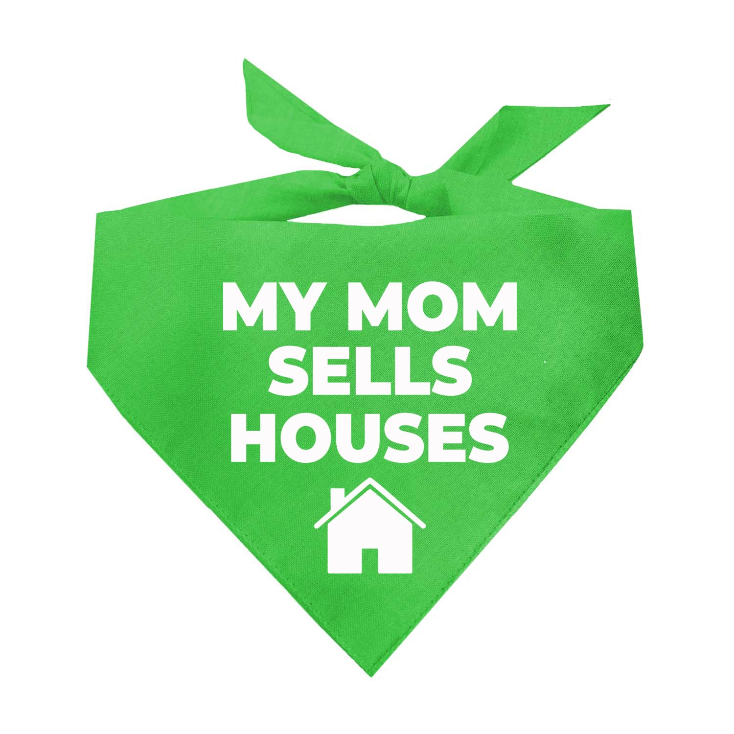 My Mom Sells Houses Real Estate, Realtor Dog Bandana (Lime, Xs 18)