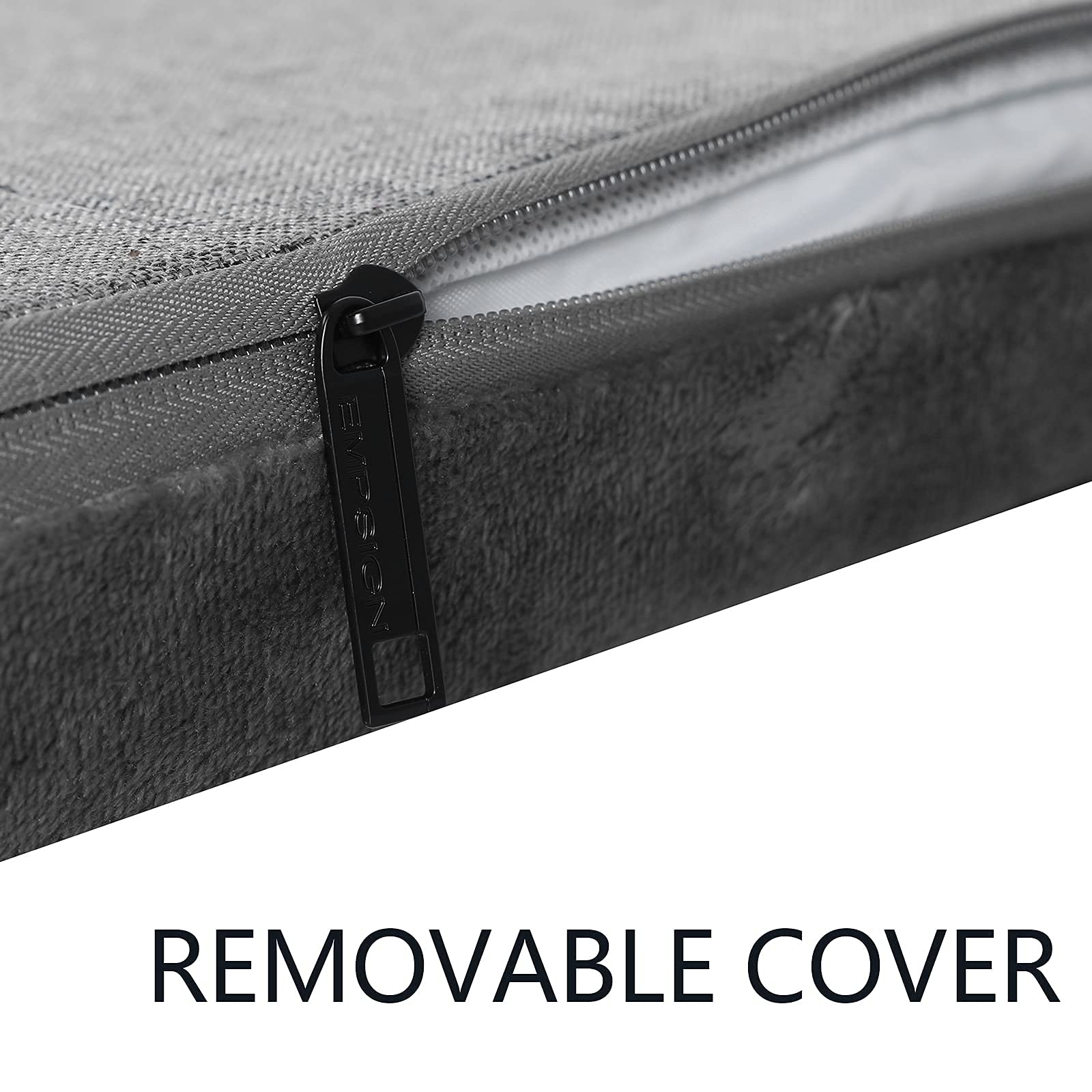 Empsign Stylish Dog Bed Mat Dog Crate Pad Mattress Reversible (Cool & Warm), Water Proof Linings, Removable Machine Washable Cover, Firm Support Pet Crate Bed For Small To Xx-Large Dogs, Grey