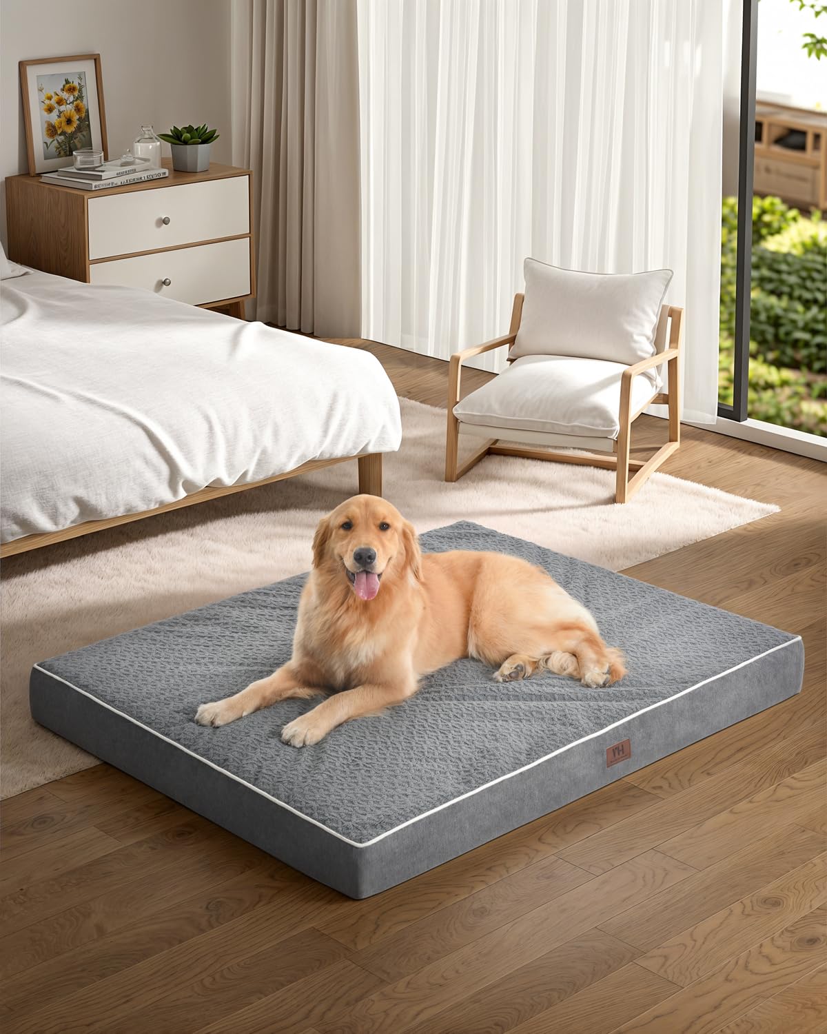 Orthopedic Dog Bed - Extra Large Dog Bed, Waterproof & Washable W/Removable Pet Bed Cover,Dog Beds Large W/Egg Crate Foam Suppor