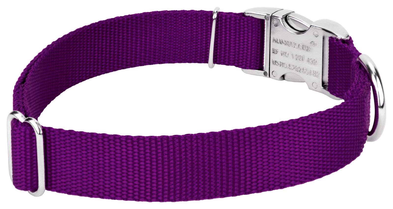 Country Brook Design - Vibrant 30+ Color Selection - Premium Nylon Dog Collar With Metal Buckle (Extra Large, 1 Inch, Purple)
