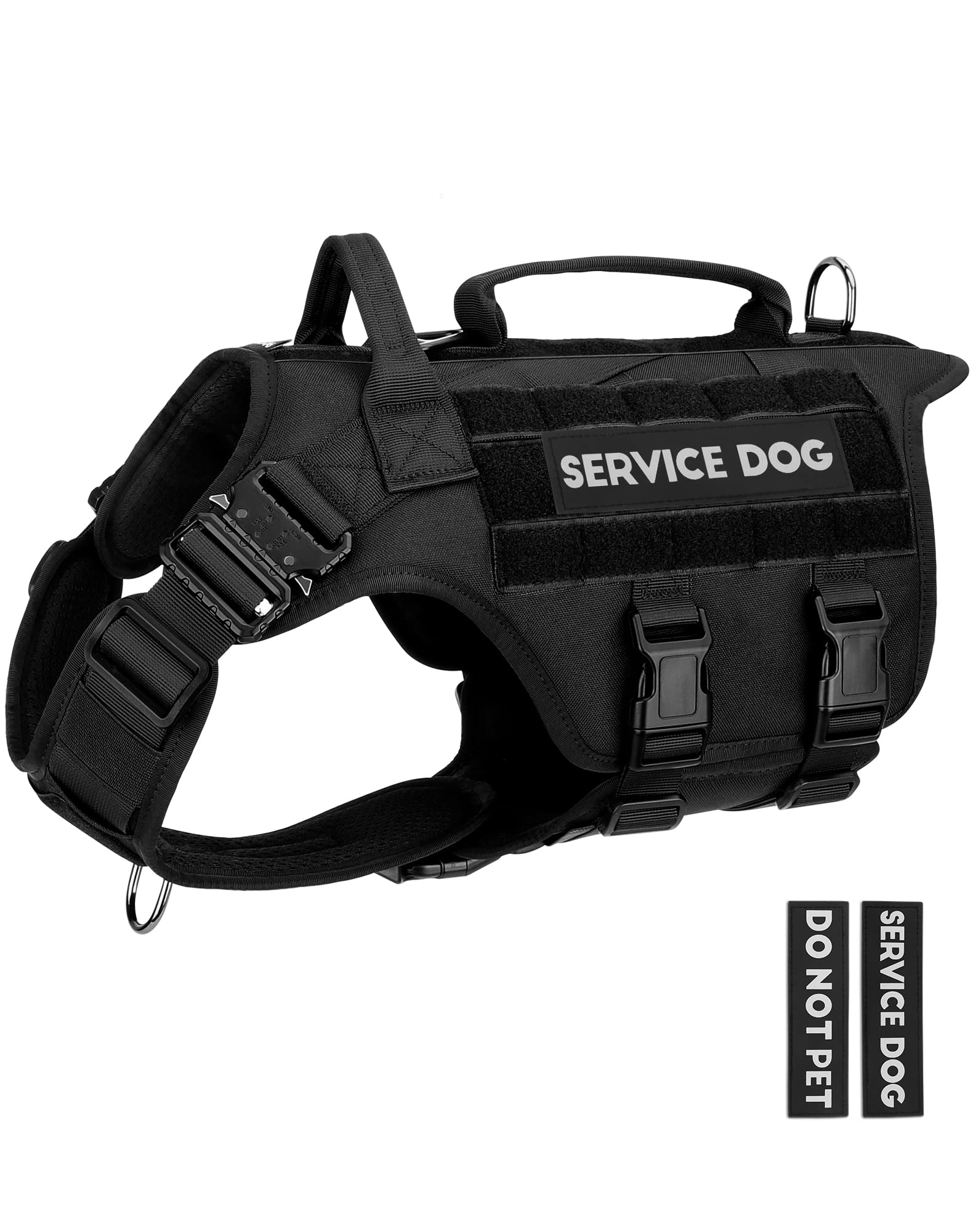 Tactical Dog Harness - Petnanny Harness Service Dog Vest For Large Breed Dog, Hook And Loop Panel For Service Patchs, Work Molle