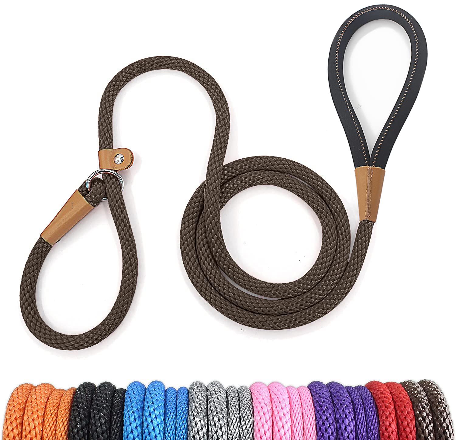 Lynxking 5 Ft Dog Leash Slip Lead 2 Pack Strong Heavy Duty Braided Dog Training Leash No Pull Training Lead Leashes For Medium Large And Small Dogs