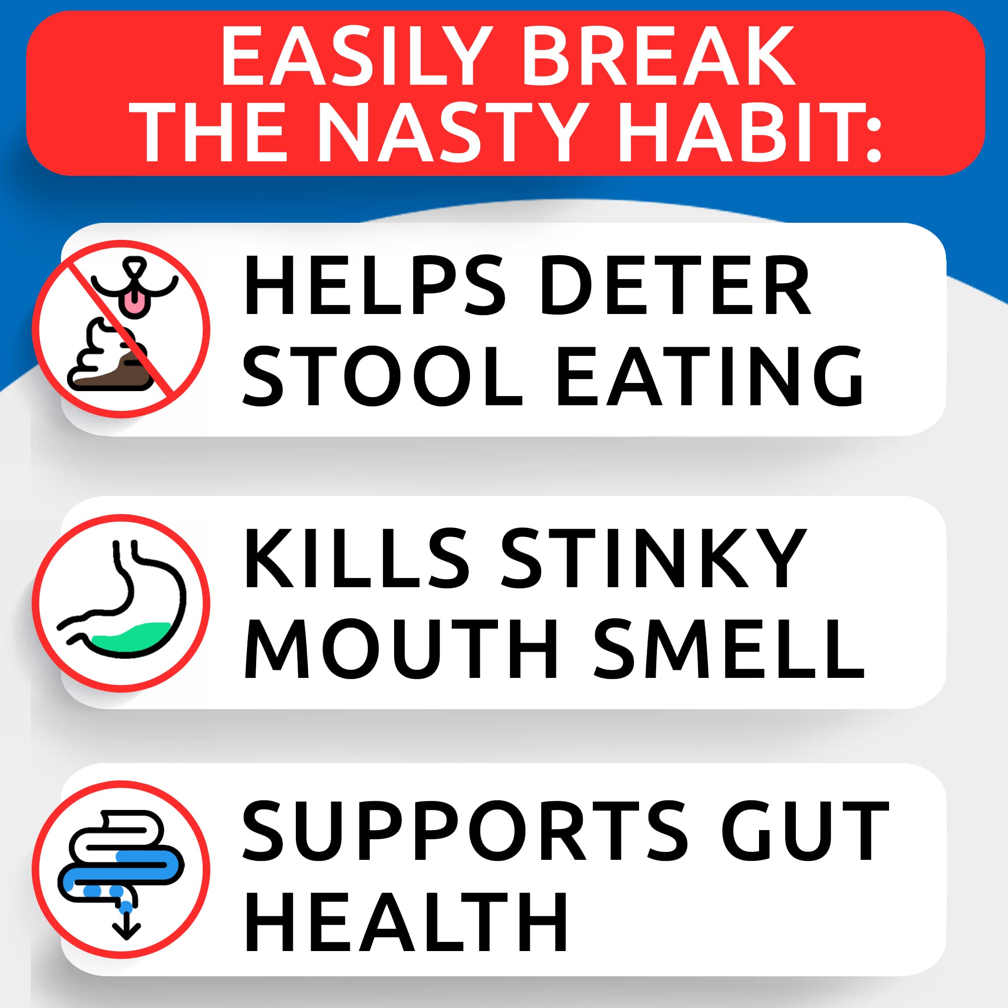 NO Poo Treats - Prevent Dog Poop Eating - Coprophagia Treatment - Stool Eating Deterrent - Probiotics & Enzymes - Digestive Heal