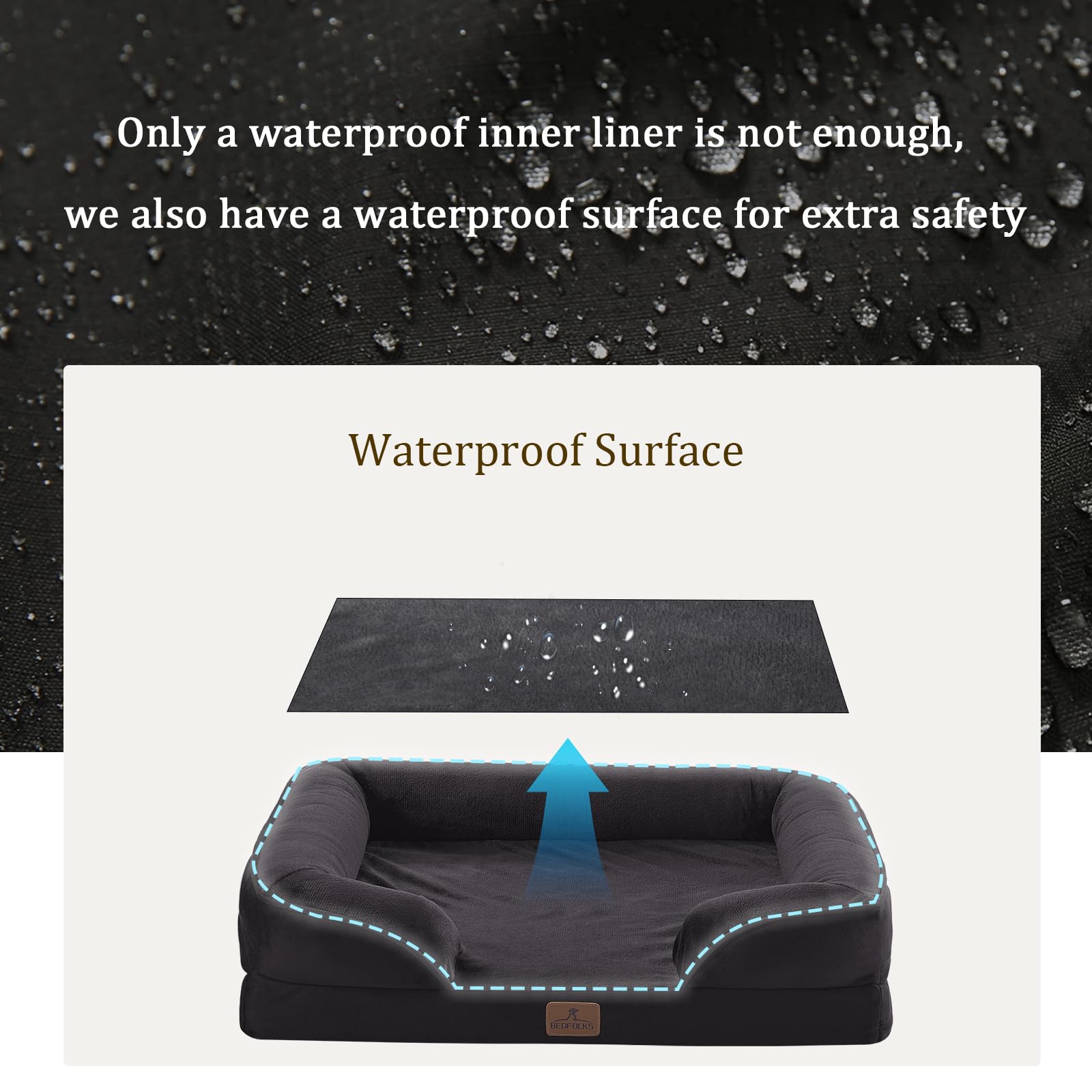 Bedfolks Orthopedic Dog Bed Xl, Waterproof Dog Sofa Bed For Extra Large Dogs, Egg Foam Pet Couch Bed With Removable Washable Cov