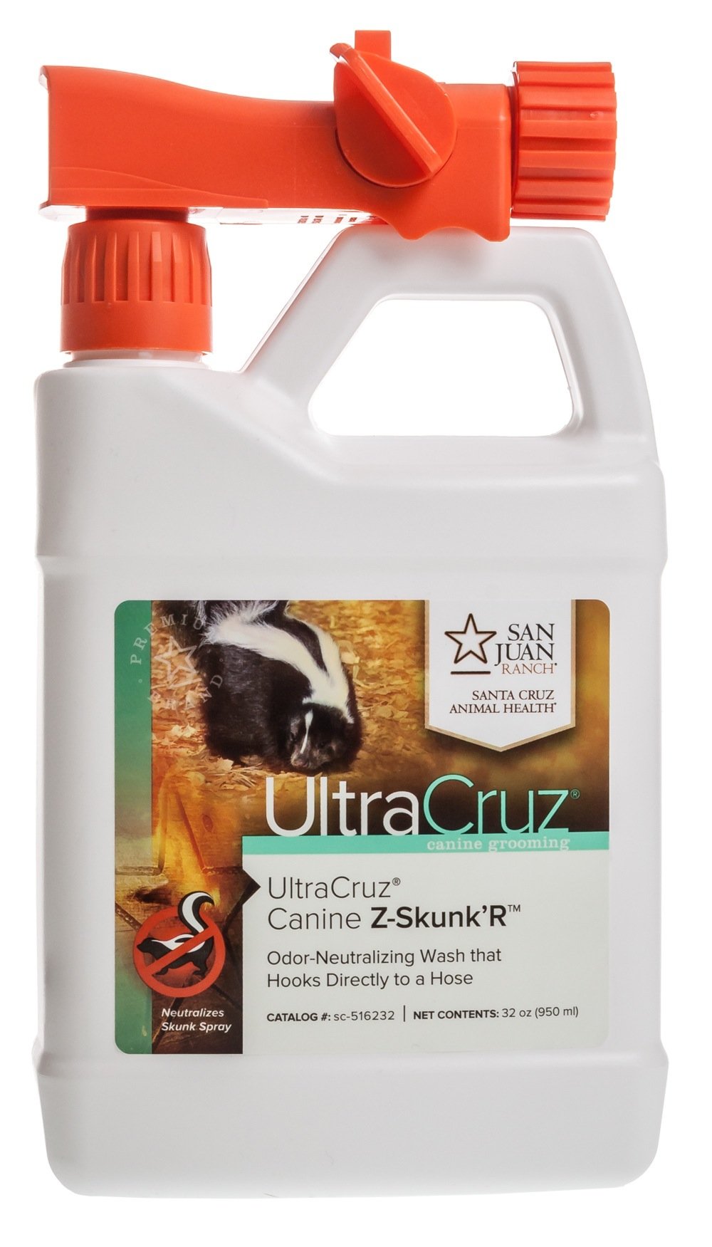 Ultracruz Canine Z-Skunk'R Shampoo For Dogs, 32 Oz With Travel Applicator