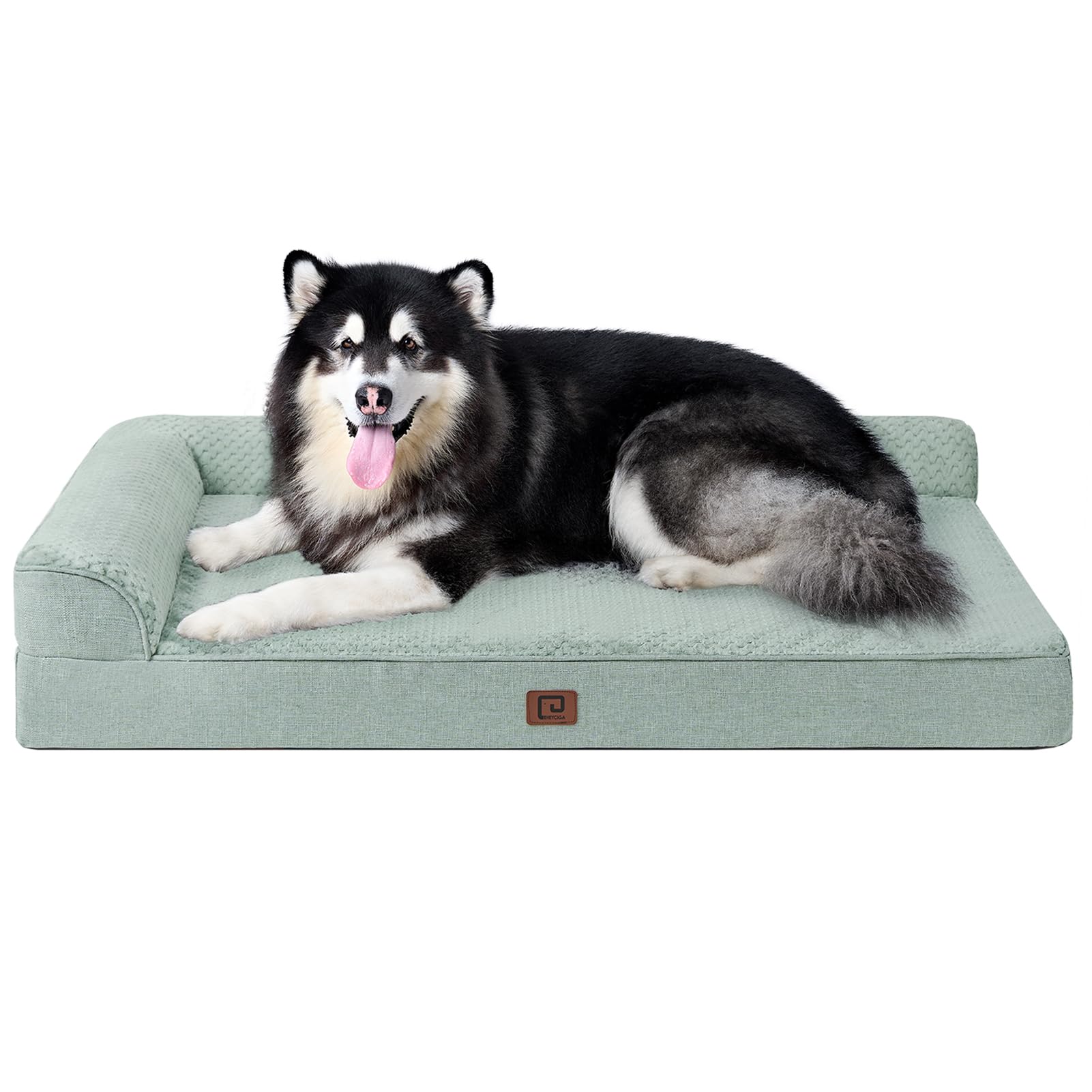 Eheyciga Memory Foam Orthopedic Xxl Dog Bed, Washable Dog Bed With Waterproof Lining Removable Cover, Extra Large Giant Dog Bed Sofa With Nonskid Bottom Pet Couch Bed, 48X36 Inches, Greyish Green