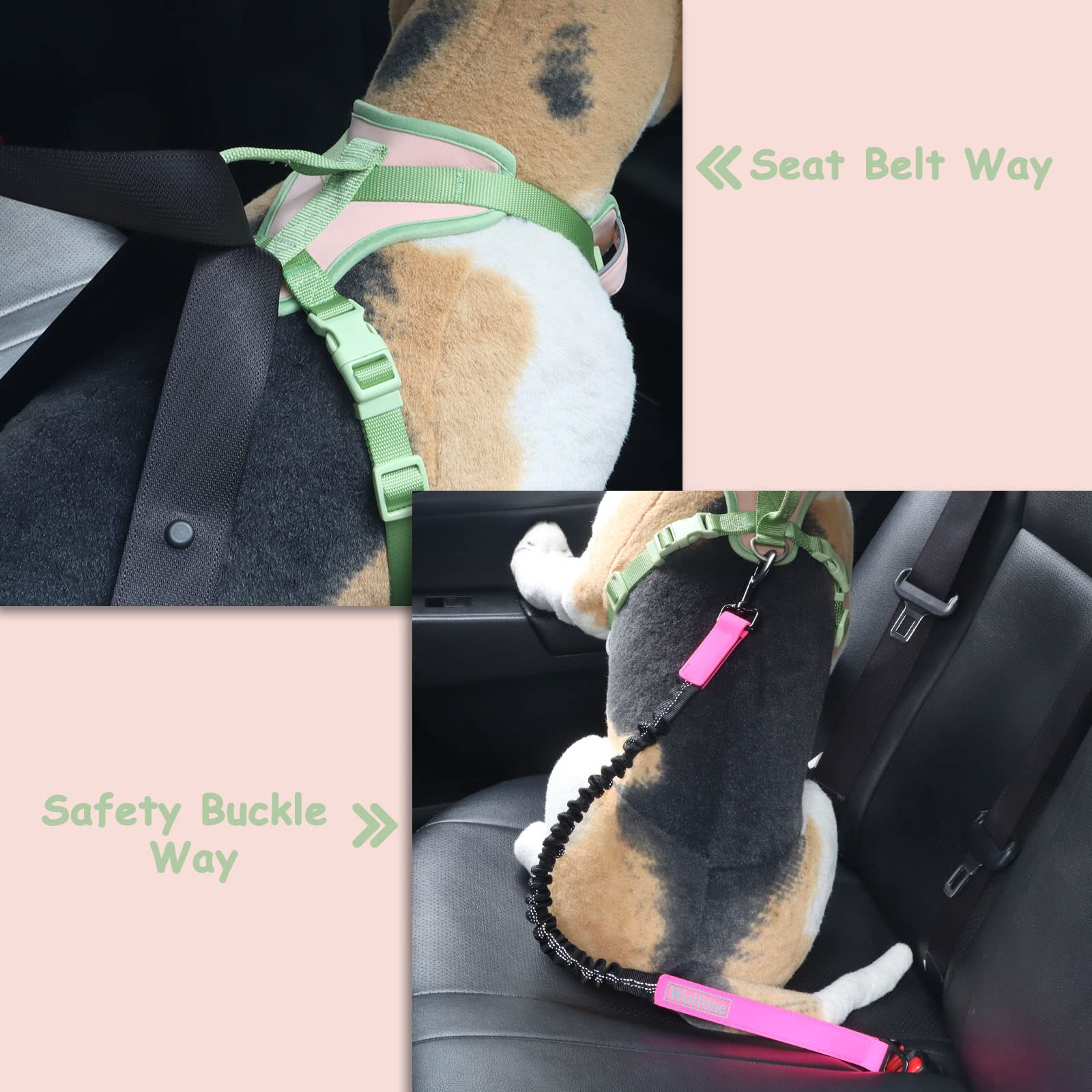 Wolfone No Pull Dog Harness Adjustable Soft Padded Pet Vest With Control Handle Adorable Daily Harness For Dogs(Gossamer Pink Xl