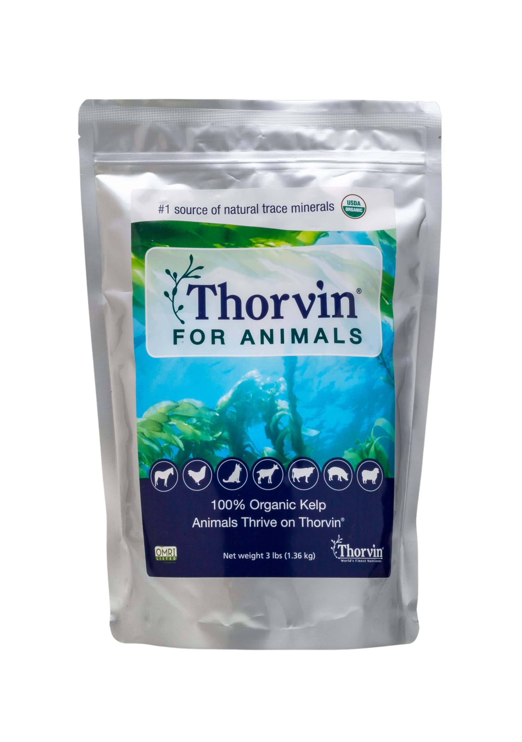 Thorvin Kelp for Animals | Organic Supplement for Skin, Coat, Digestion and Optimal Health | Suitable for Dogs, Cats, Horses, an