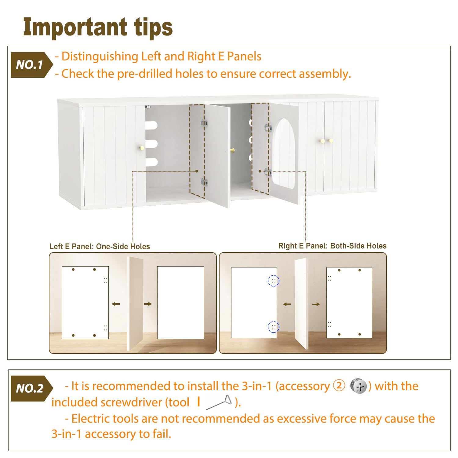 Cat Litter Box Enclosure For 2 Cats, Litter Box Furniture With Double Room, Central Entry, And Dual Use As Tv Stand For Living R