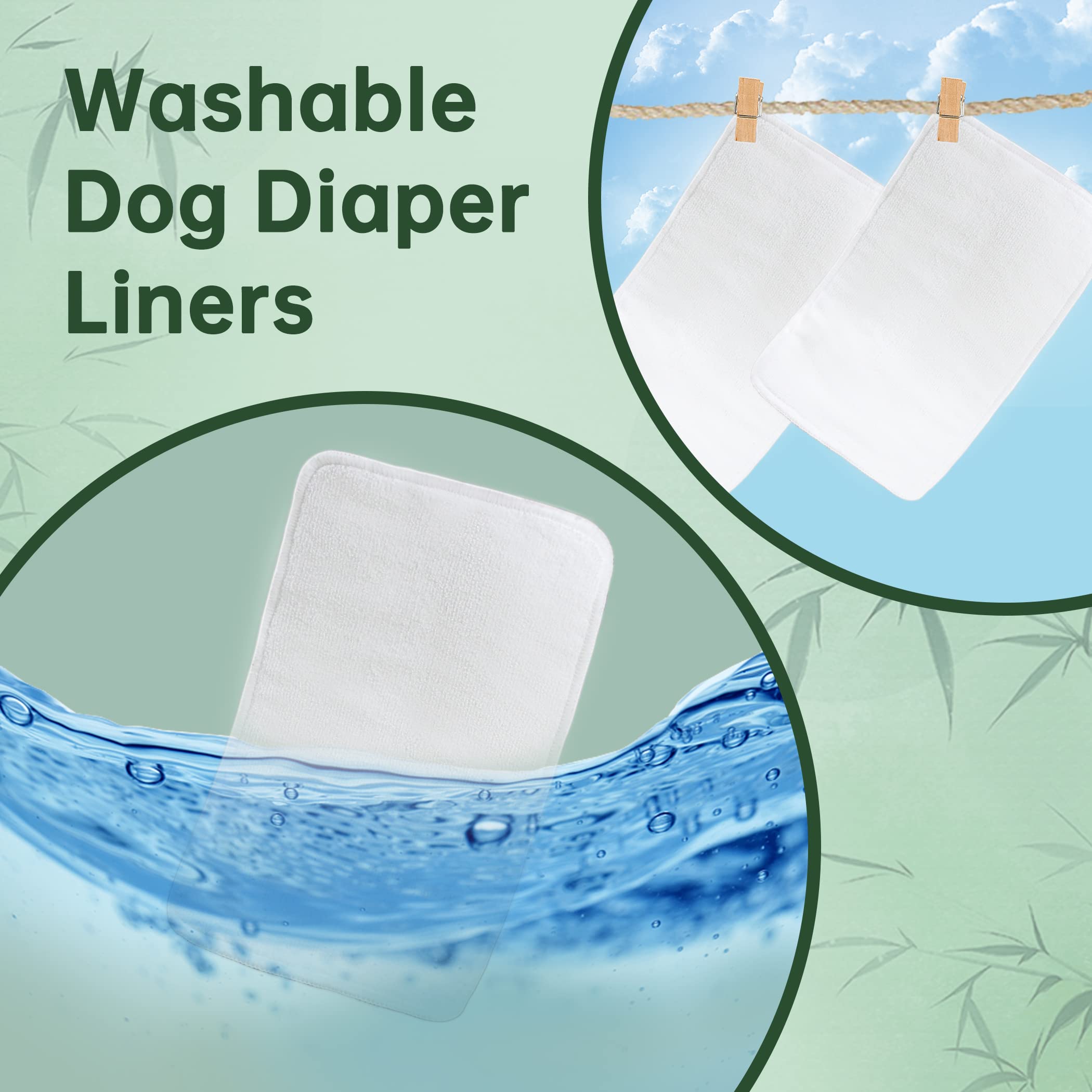 Wegreeco Dog Diaper Pads - Medium Female, 10 Pack, Microfiber & Fleece, Model WE-DPF-02