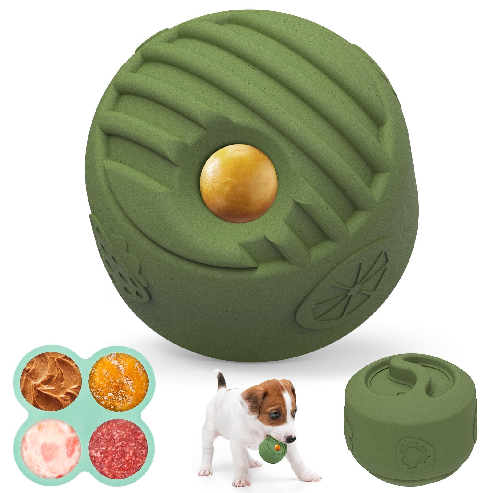 Ateson Interactive Dog Toy For Large Dogs (20-140 Lbs) - Durable Freezable Rubber Chew Toy, Mint Scent, Anxiety Relief Puzzle, T