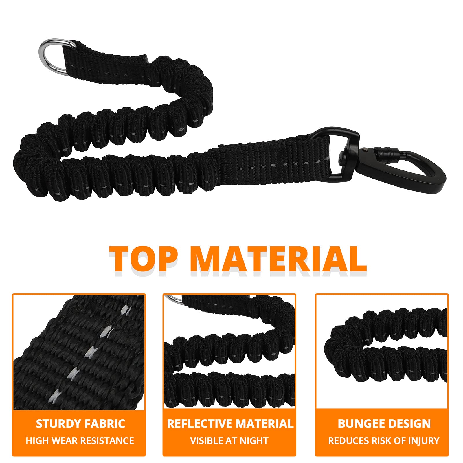 Jenico Long Dog Leash 20Ft: Heavy Duty Nylon Rope Leashes For Dogs Training With Reflective Threads Bungee And Padded Handle - D