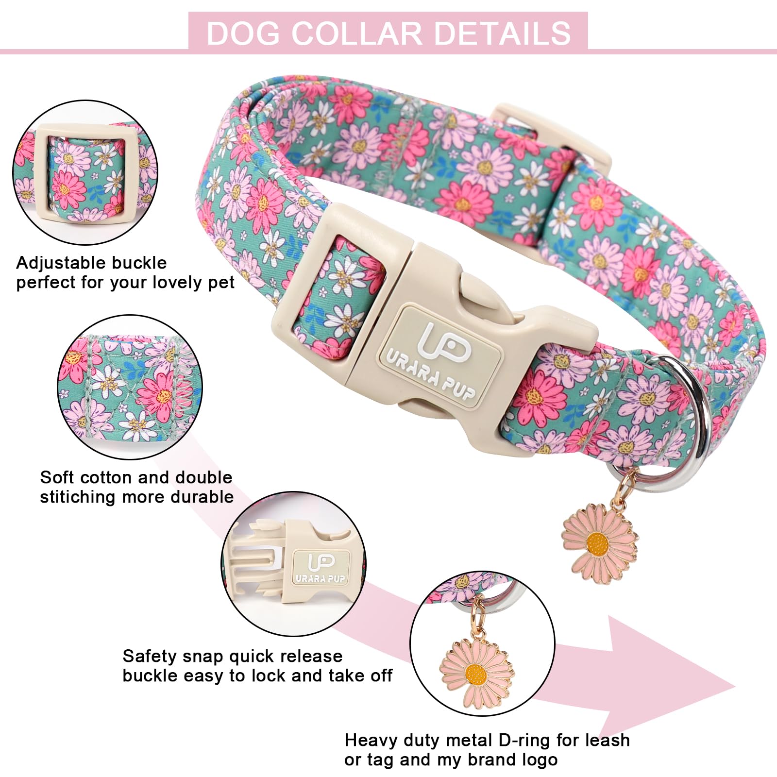 Up Urara Pup 4Th Of July Dog Collar-American Flag Dog Collars,Patriotic Stars & Baseball Pet Collar With Quick Release,Adjustabl