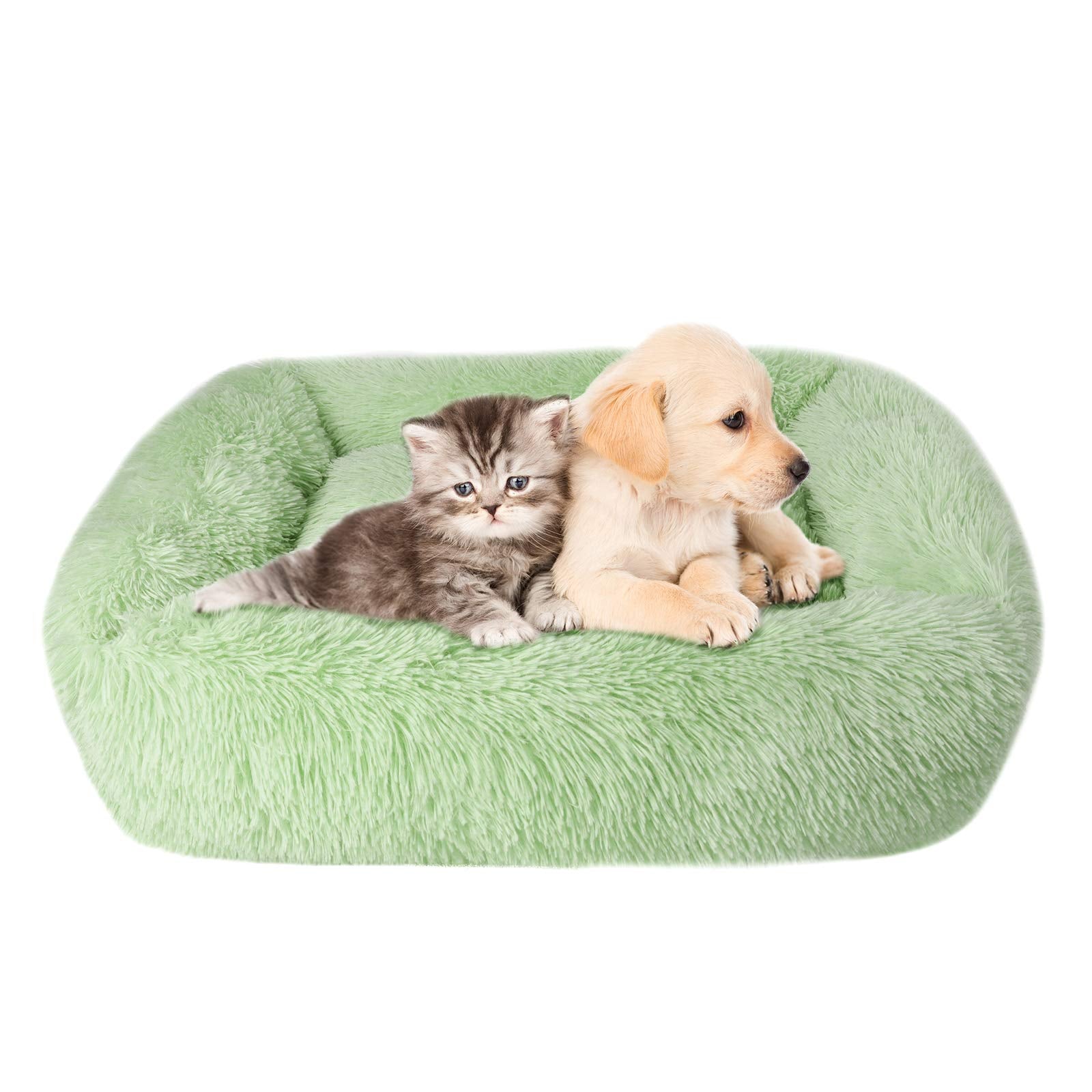 Lucky Monet Dog Bed For Medium Dogs - 26' X 22', Washable Calming Bed With Sides (M, Green)