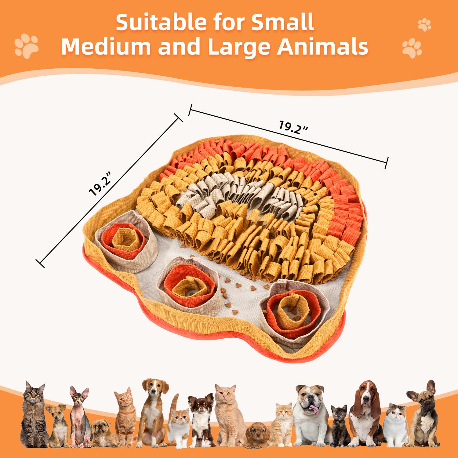 Yellow Snuffle Mat For Pet Feeding - Interactive Puzzle Toy For Training And Stress Relief - Encourages Natural Foraging Skills
