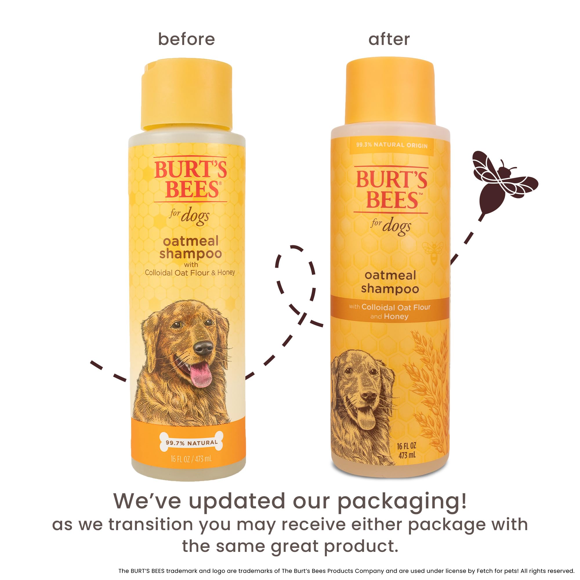 Burt'S Bees For Pets Oatmeal Dog Shampoo | With Colloidal Oat Flour & Honey | Moisturizing & Nourishing, Cruelty Free, Sulfate & Paraben Free, Ph Balanced For Dogs - Made In Usa, 16 Oz