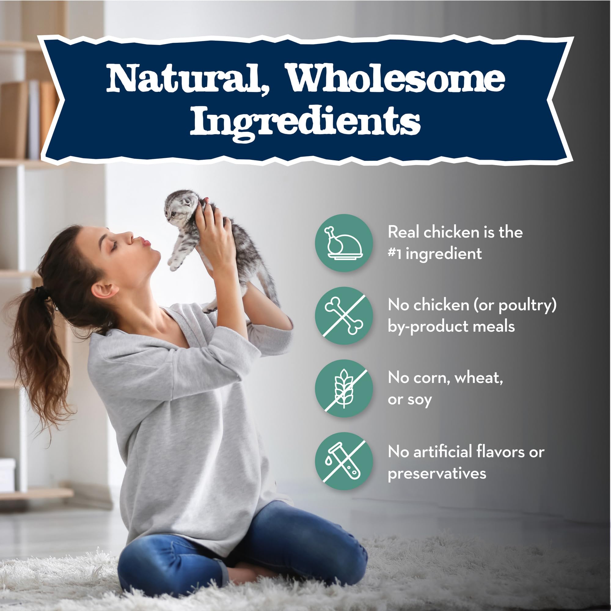 Blue Buffalo Baby BLUE Natural Grain-Free Dry Food for Kittens, Healthy Growth Formula with DHA, High-Protein Savory Chicken Rec