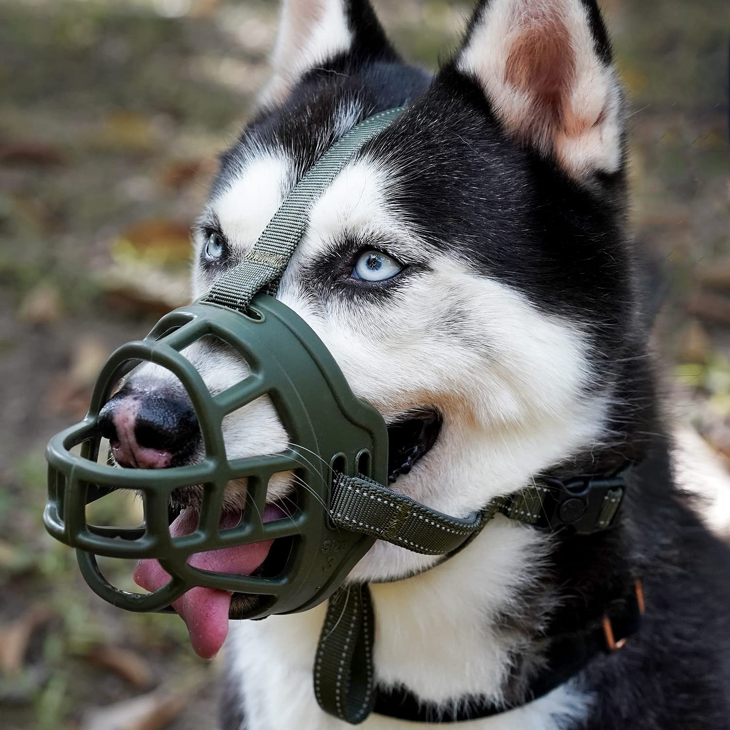 Barkless Dog Muzzle, Soft Basket Silicone Muzzles For Dog, Best To Prevent Biting, Chewing And Barking, Allows Drinking And Panting, Used With Collar