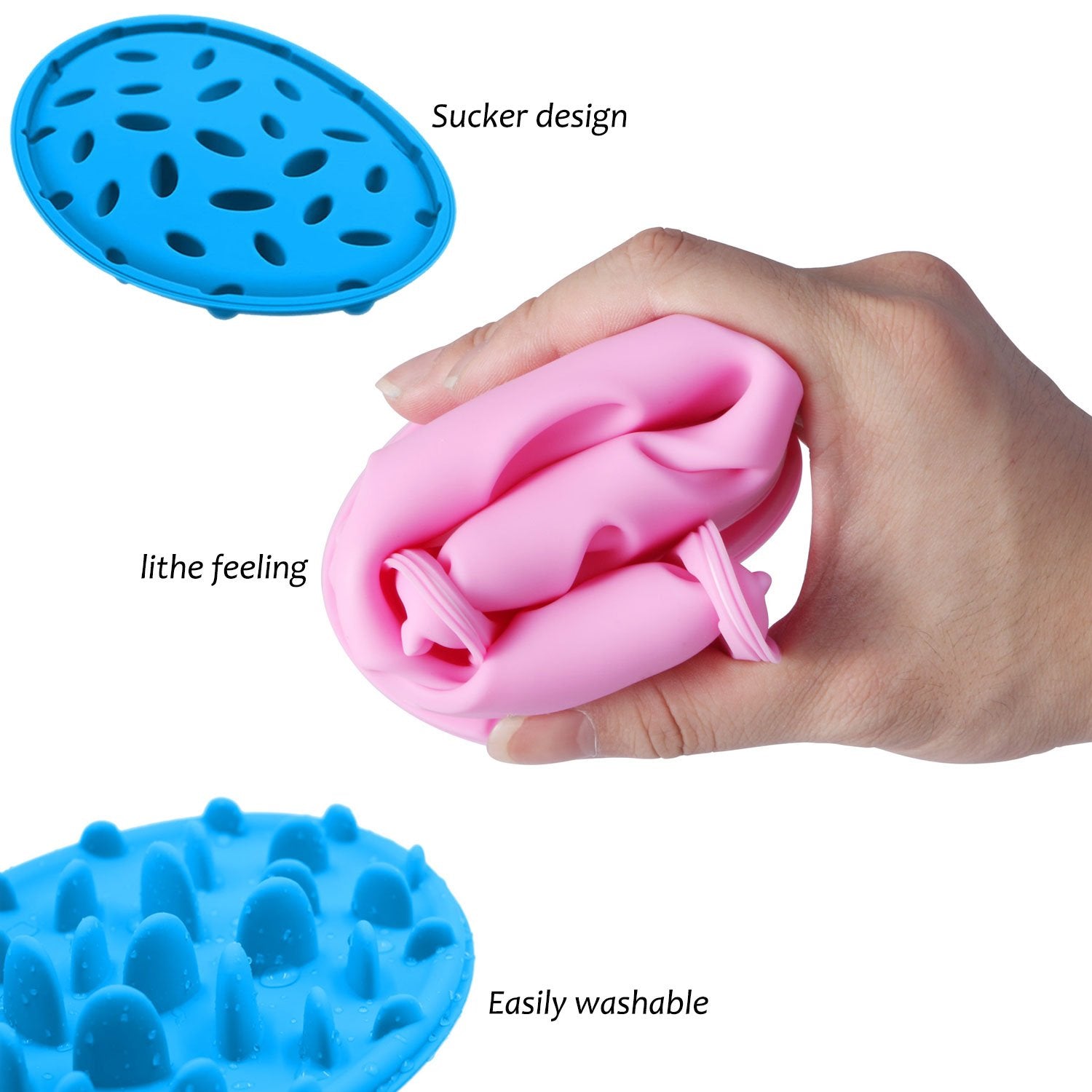 PETBABA Dog Bowl Slow Feeder, Interactive Puzzle Fun Silicone Nonskid Feed Dish, Against Bloat in Eating Food, Keep Your Cat Pet