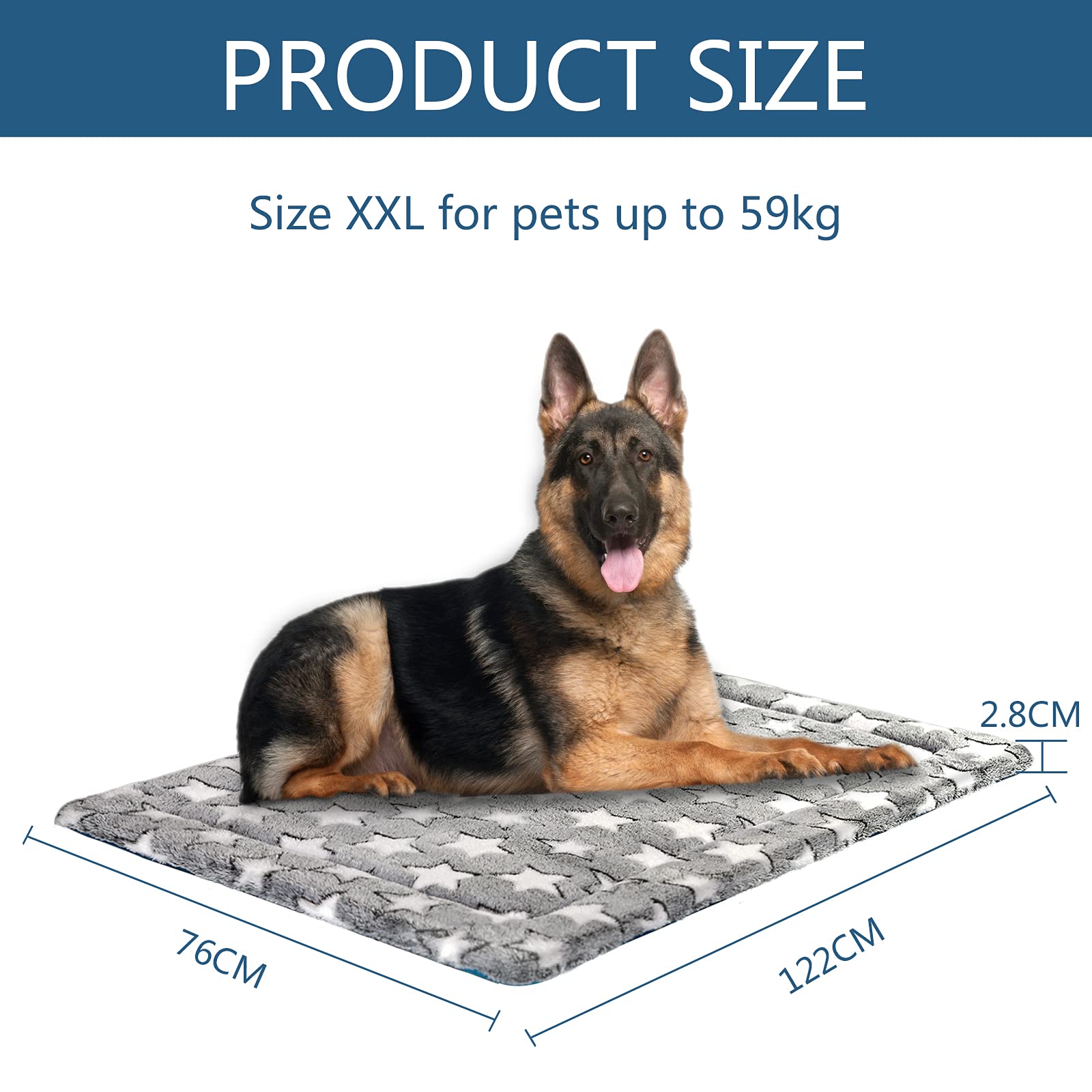 Kroser Fancy Dog Crate Pad Dog Bed Mat Reversible (Cool & Warm), Dog Bed Pad With Machine Washable, Dog Crate Mat For Small To X