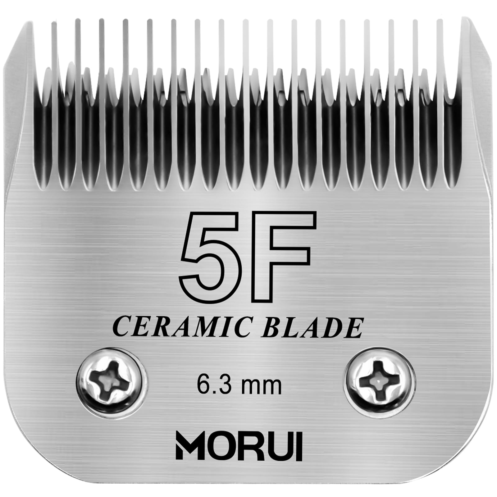 Morui 5F Cut Length 1/4   (6.3Mm) Detachable Ceramic Pet Dog Clipper Blades Compatible With Most Andis,Oster A5 Wahl Km Series C