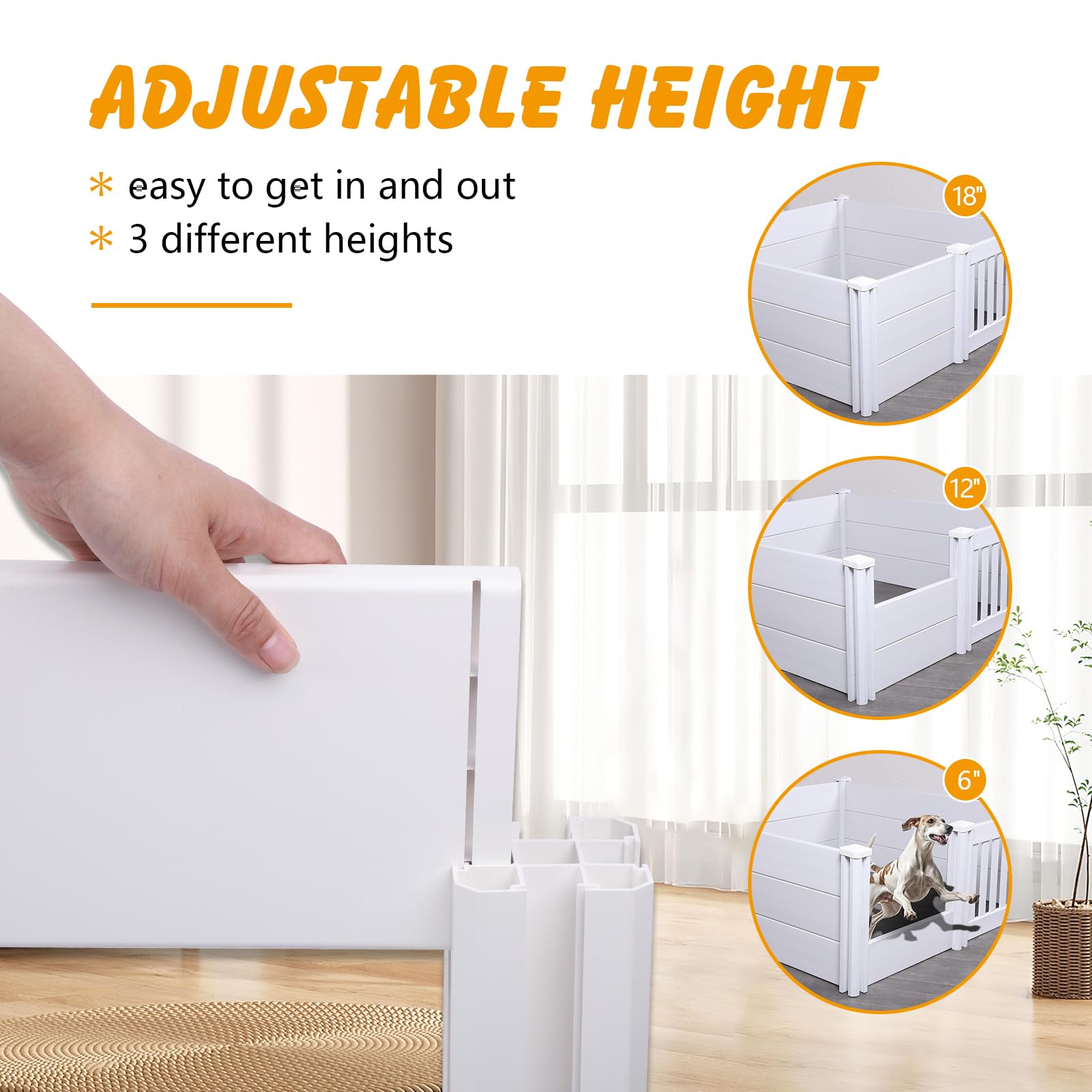Whelping Box For Dogs,48 * 48 * 19In Whelping Box For Puppies With Adjustable Height Door,Pvc Puppy Playpen,Puppy Whelping Suppl