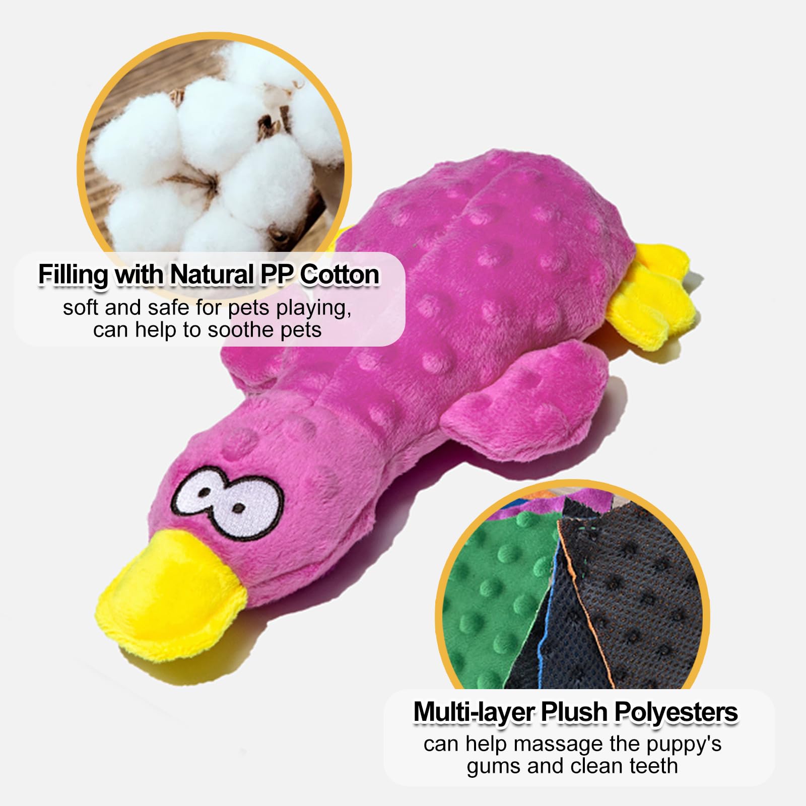 Adpartner Plush Squeaky Dog Toys, 2 Pack Squeak Duck Stuffed Squeaky Toys For Small, Medium Dogs To Keep Them Busy, Interactive