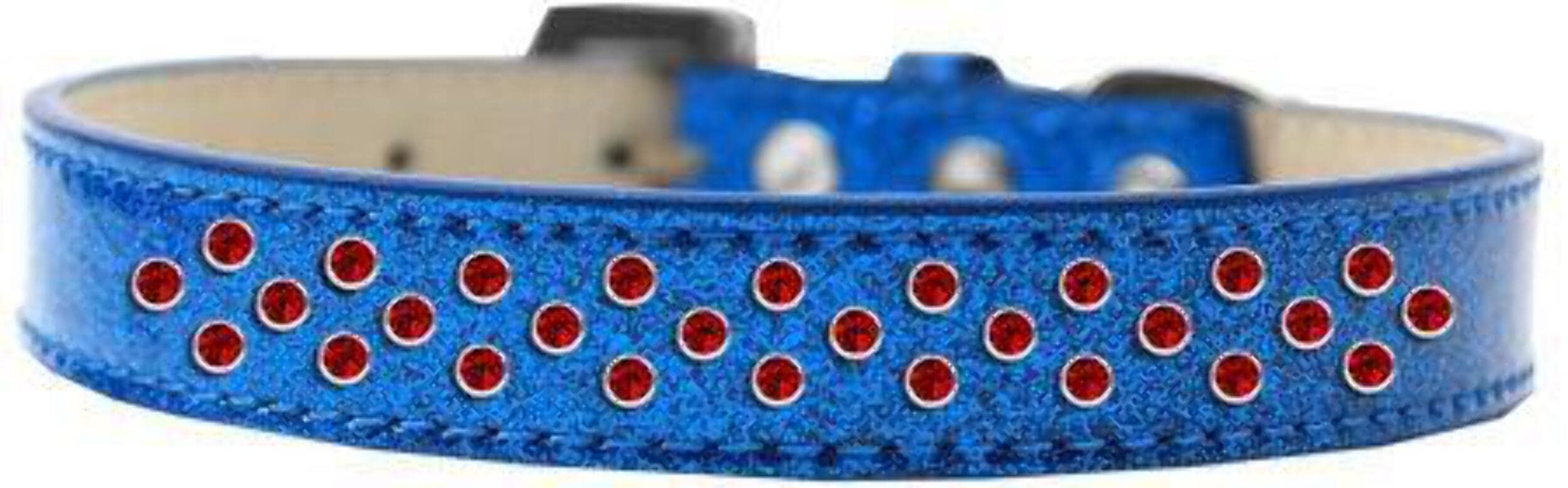 Mirage Pet Products Sprinkles Ice Cream Dog Collar with Red Crystals, Size 14, Silver