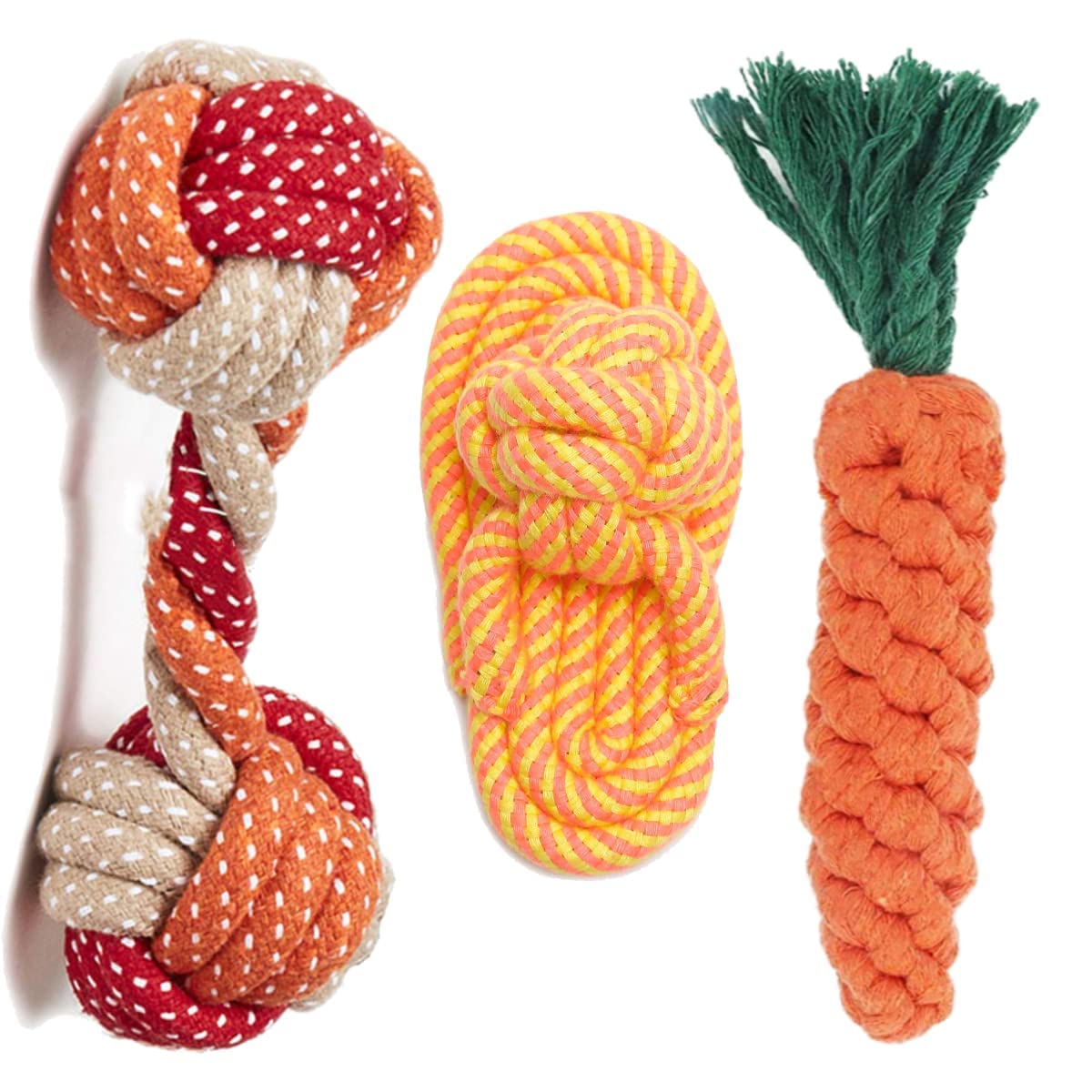 Pet Guard Rope Toys For Dogs, Teething Chew Toys, Pack Of 3 Dog Chew Toys Puppy Chew Toys For Teething, Indestructible Dog Toy, 