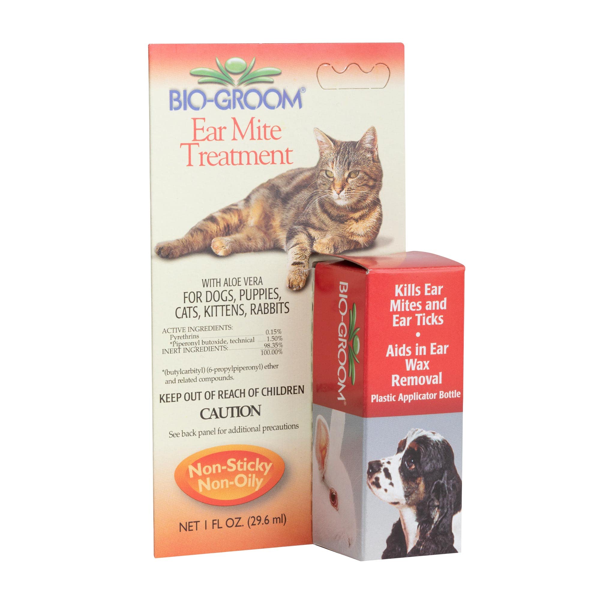 Bio-Groom Ear Mite Treatment for Dogs & Cats, Cruelty-Free, 1 fl oz, Gentle Wax Remover, White, Model 14001