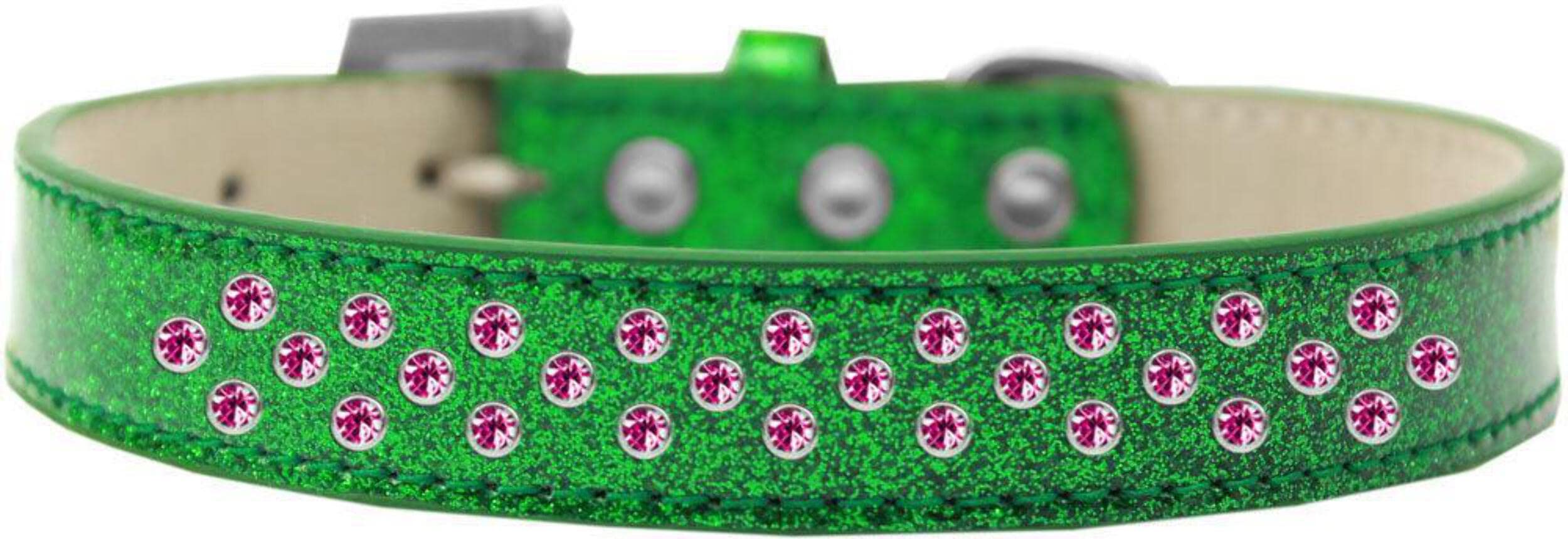 Mirage Pet Products Sprinkles Ice Cream Dog Collar with Bright Pink Crystals, Size 16, Black