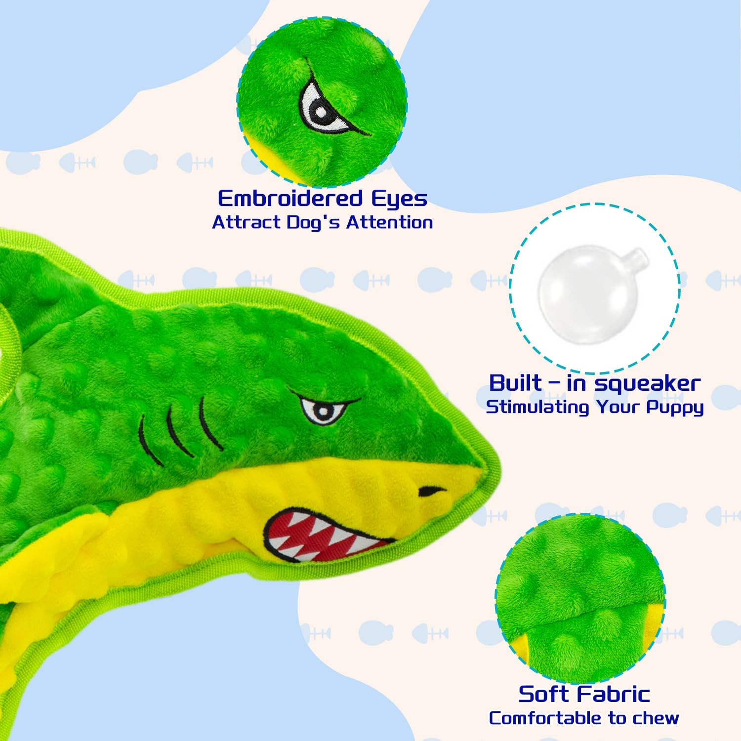 Vwptchi Dog Toy Squeaky Durable Dog Toys Chew For Aggressive Dogs No-Stuffed Dog Toy Interactive Hours Of Fun Keep Pups Busy -Gr