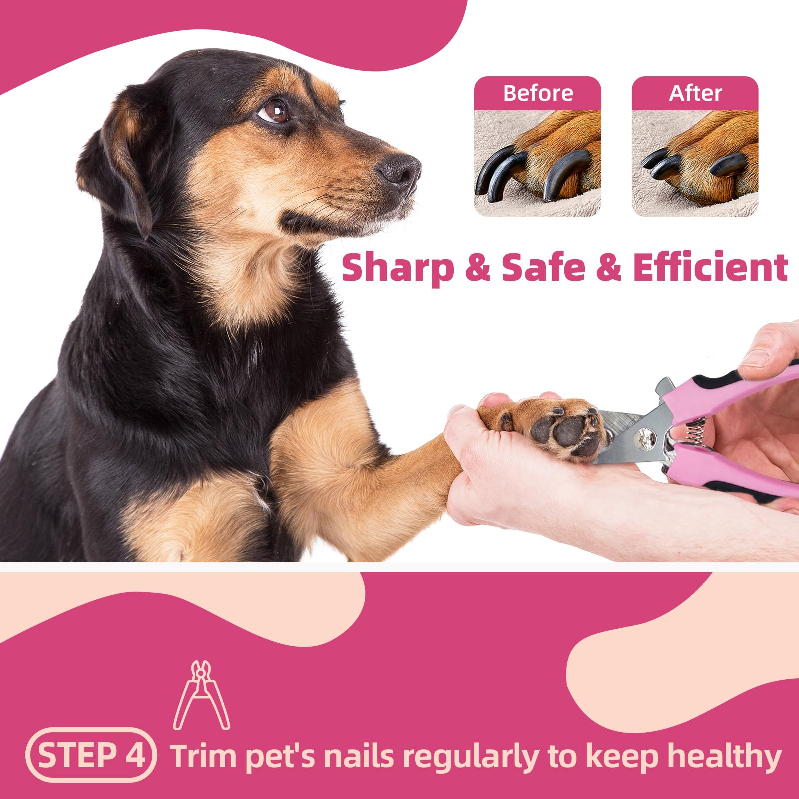 Kueiox Pet Grooming Kit - 7 Pcs Deshedding Brush Set With Slicker, Undercoat Rake, Bath Brush & Nail Clipper For Short & Long Ha